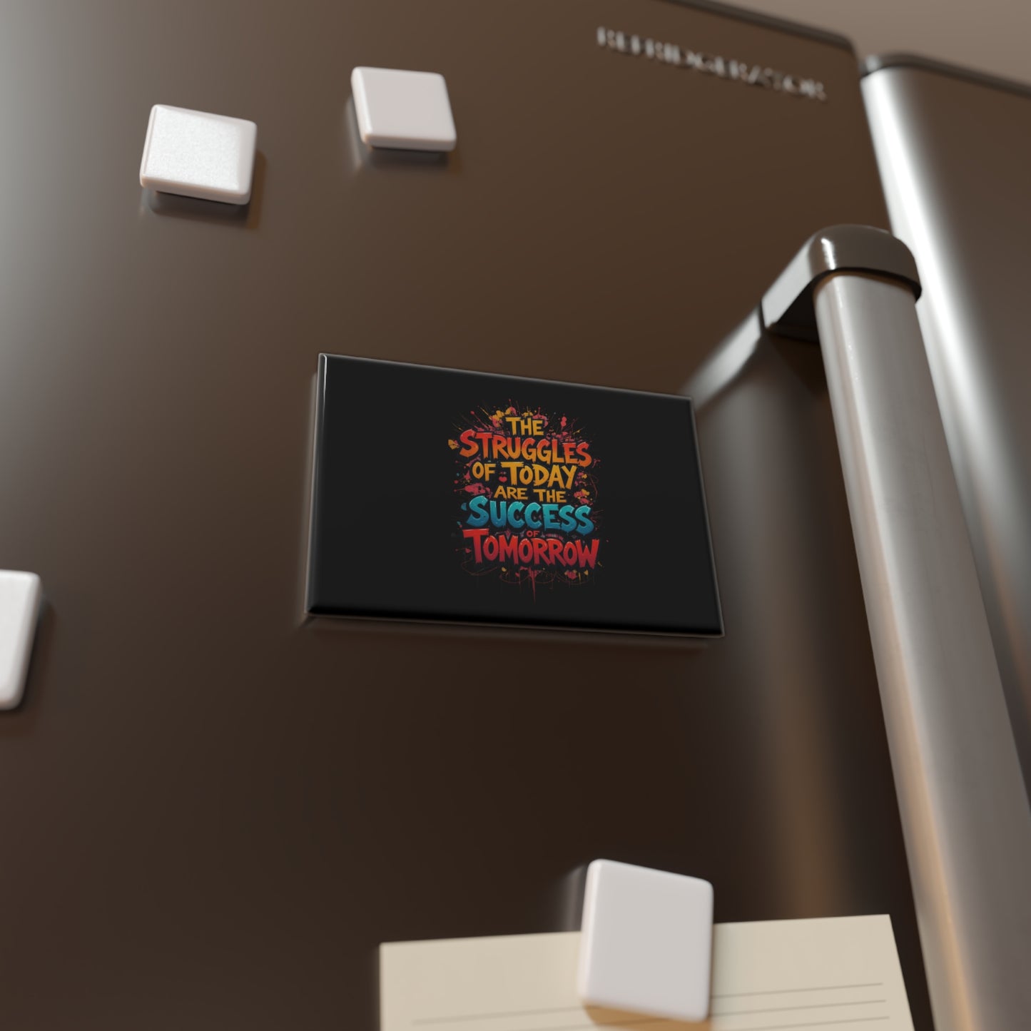 Rectangle Magnet — "The Struggles of Today Are the Success of Tomorrow" Inspirational Fridge Magnet