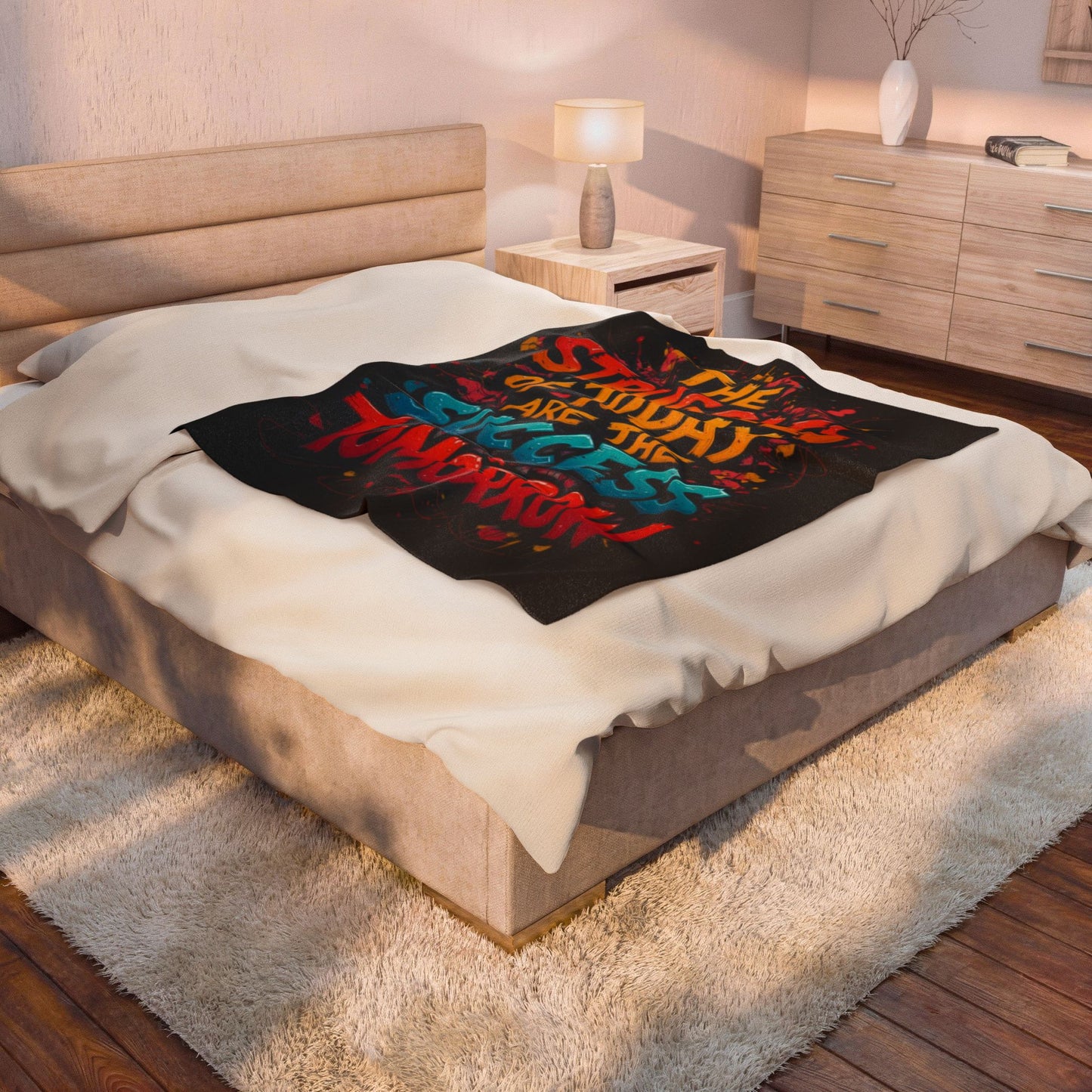 Motivational Plush Blanket - "The Struggles of Today Are The Success of Tomorrow"