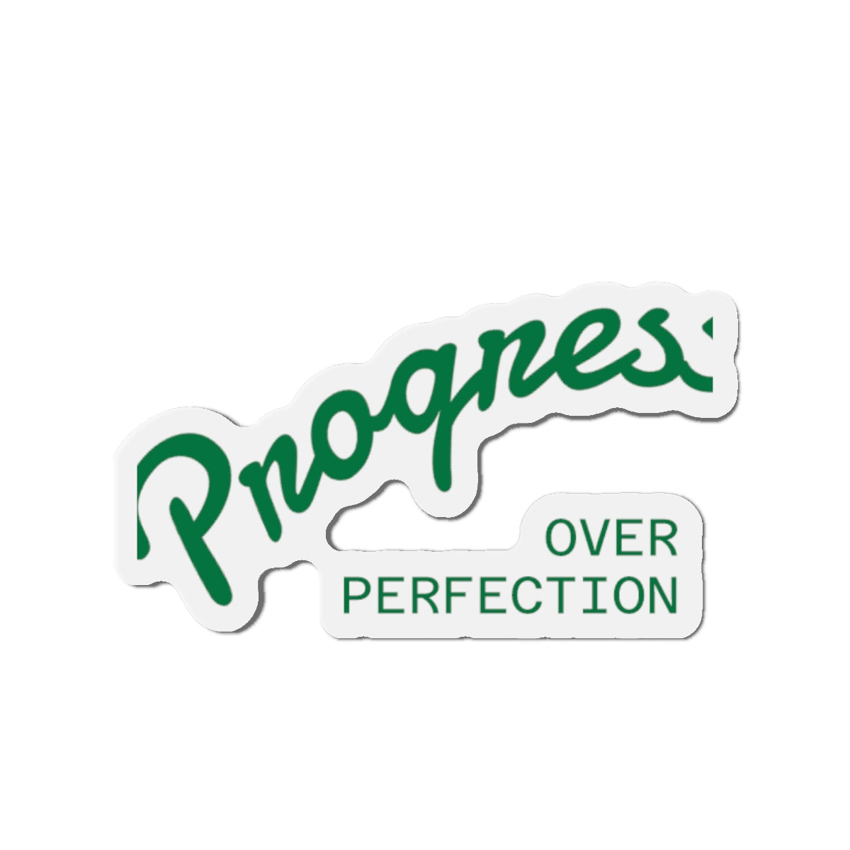 Progress Over Perfection Die-Cut Magnet, Inspirational Home Decor, Motivation Gift, Office Reminder, Fun Refrigerator Magnet