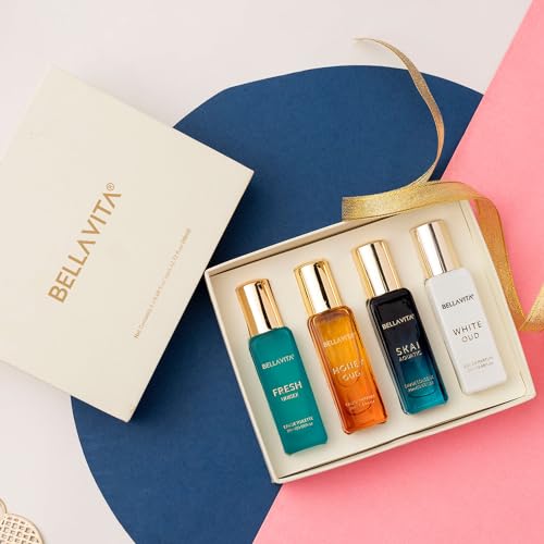 Perfume Set for Women and Men (4x0.68 fl. oz.) | Unisex | Includes: Skai, Fresh, White Oud, Honey Oud | Ideal for trials, gifting, or mix-and-match