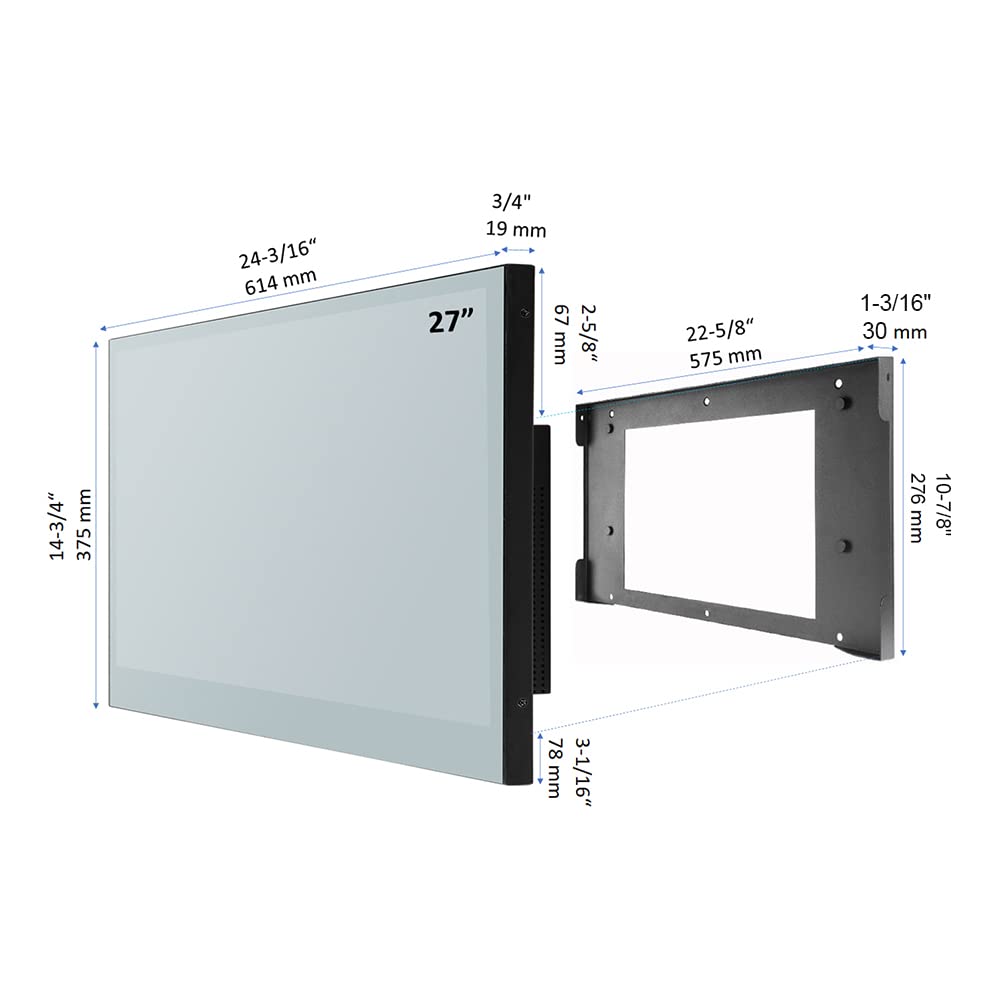 Soulaca 22 inches Smart Mirror TV Screen Waterproof Bathroom Shower Television Integrated WiFi Bluetooth 1080P ATSC Tuner 2024 New Model