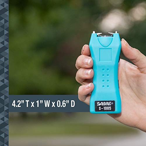 SABRE Pepper Spray & 2-in-1 Stun Gun with Flashlight, Self Defense Kit, Fast Flip Top Safety, Finger Grip for Better & Faster Aim, Painful 1.60 µC Charge, 120 Lumen LED Light, Rechargeable, 0.54 fl oz