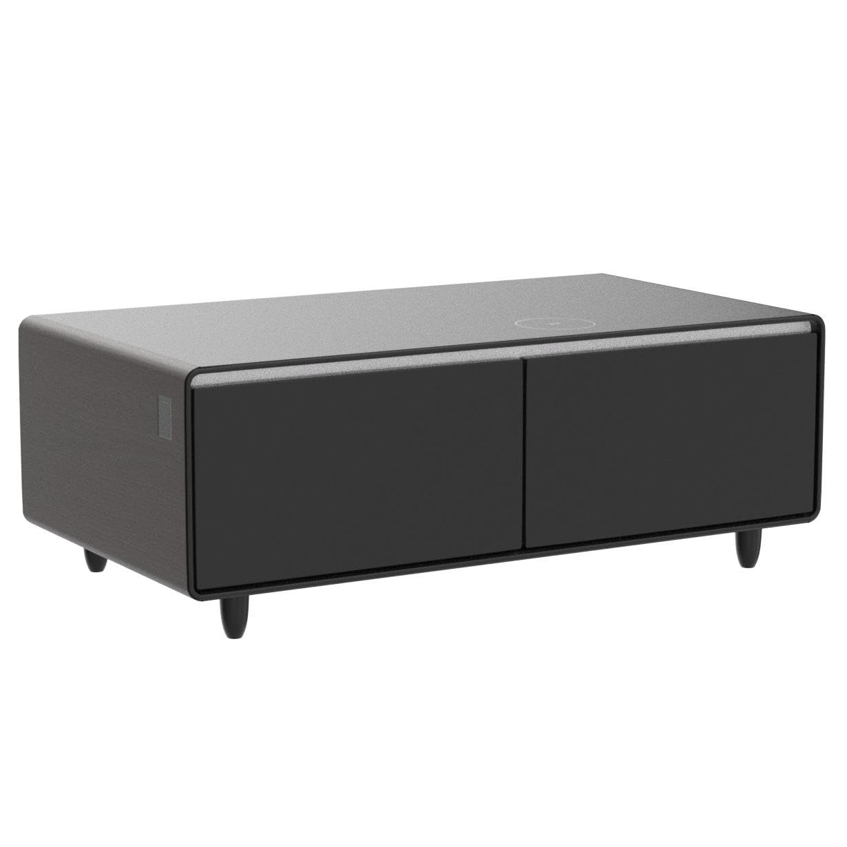 LIVTAB Smart Coffee Table, 27.8" D x 51" W x 18.1" H, Living Room Table with Built in Fridge and Speakers, Smart Table with 15W Wireless Charging, USB Chargers and 110V Outlets (White)