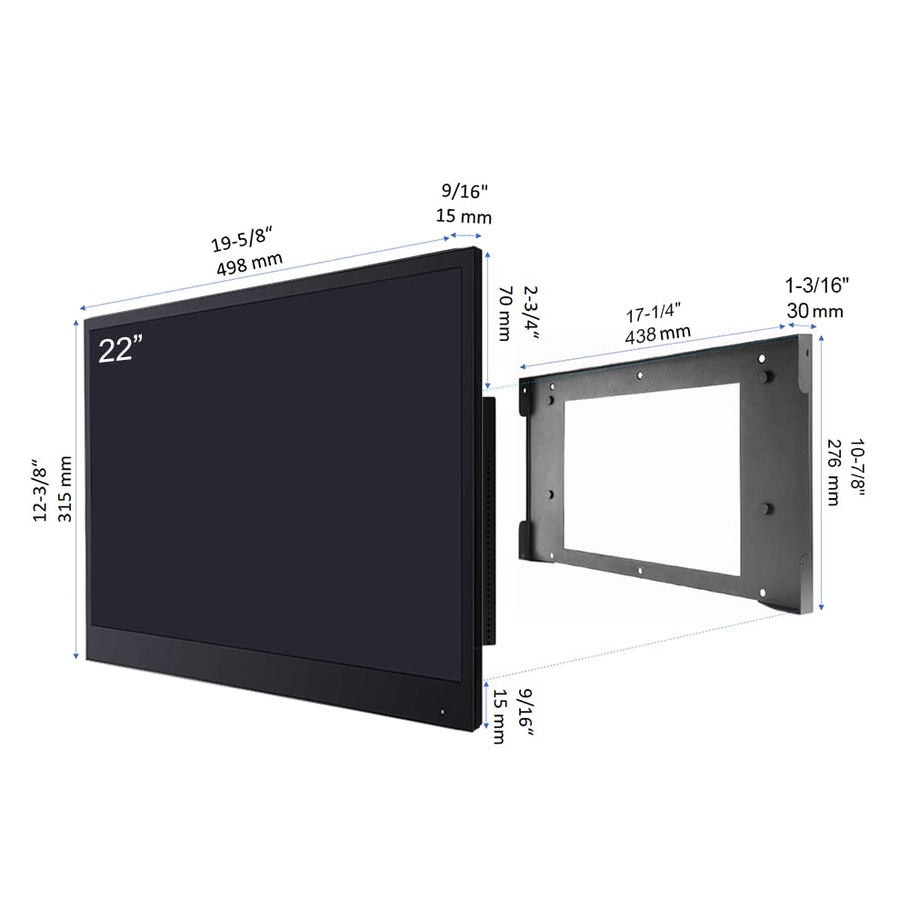 Soulaca 22 inches Smart Mirror TV Screen Waterproof Bathroom Shower Television Integrated WiFi Bluetooth 1080P ATSC Tuner 2024 New Model