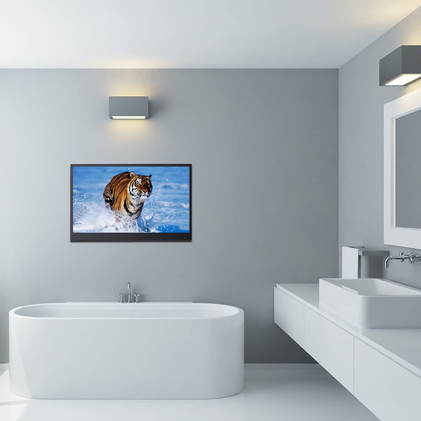 Soulaca 22 inches Smart Mirror TV Screen Waterproof Bathroom Shower Television Integrated WiFi Bluetooth 1080P ATSC Tuner 2024 New Model
