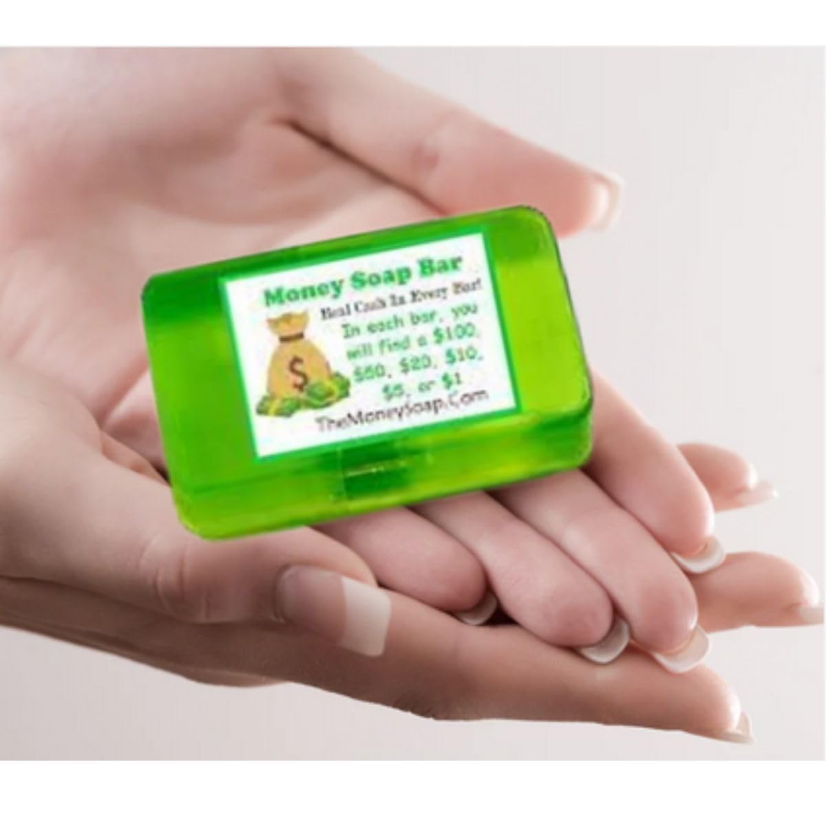 Set of 2 Jackpot Surprise Soap Handmade Fruity Pear Scented Soap Bar with Prize Inside, 5 oz, Square Shaped