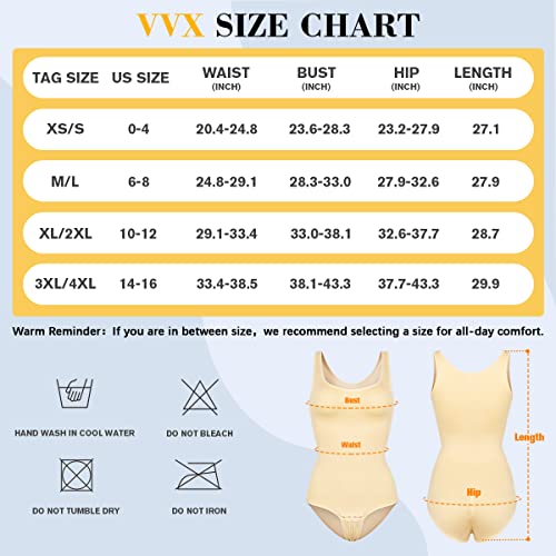 VVX Bodysuit for Women - Tummy Control Seamless Tops Compression Butt Lifting Shapewear Bodysuits