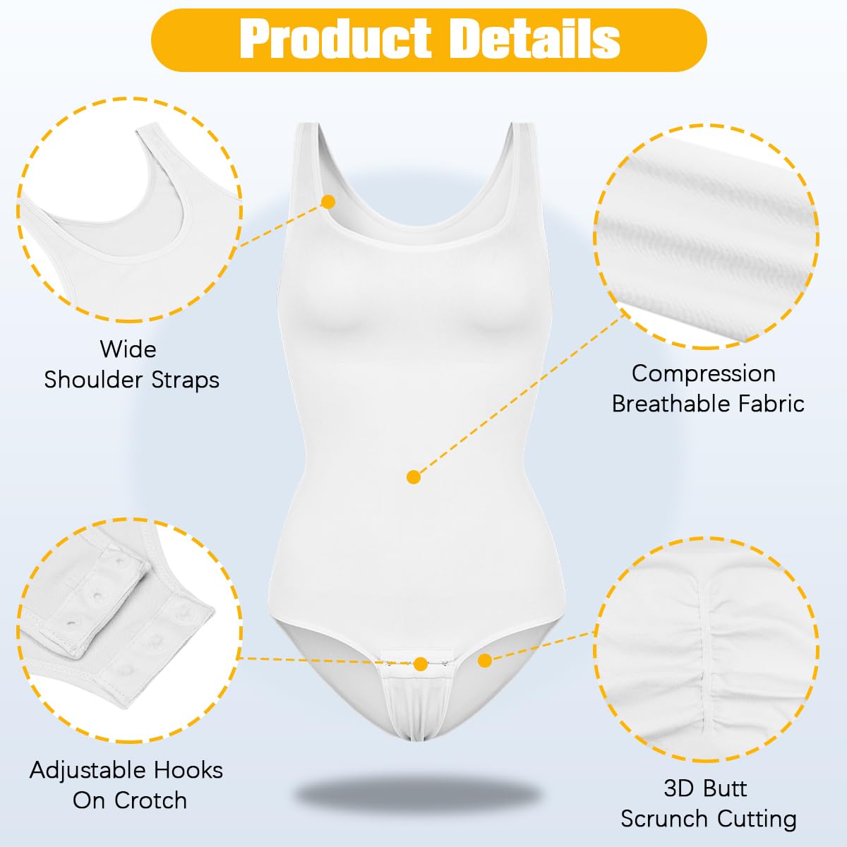 VVX Bodysuit for Women - Tummy Control Seamless Tops Compression Butt Lifting Shapewear Bodysuits