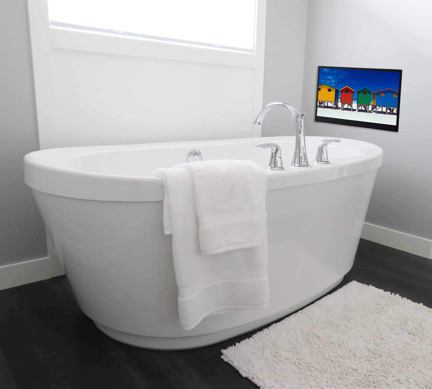 Soulaca 22 inches Smart Mirror TV Screen Waterproof Bathroom Shower Television Integrated WiFi Bluetooth 1080P ATSC Tuner 2024 New Model