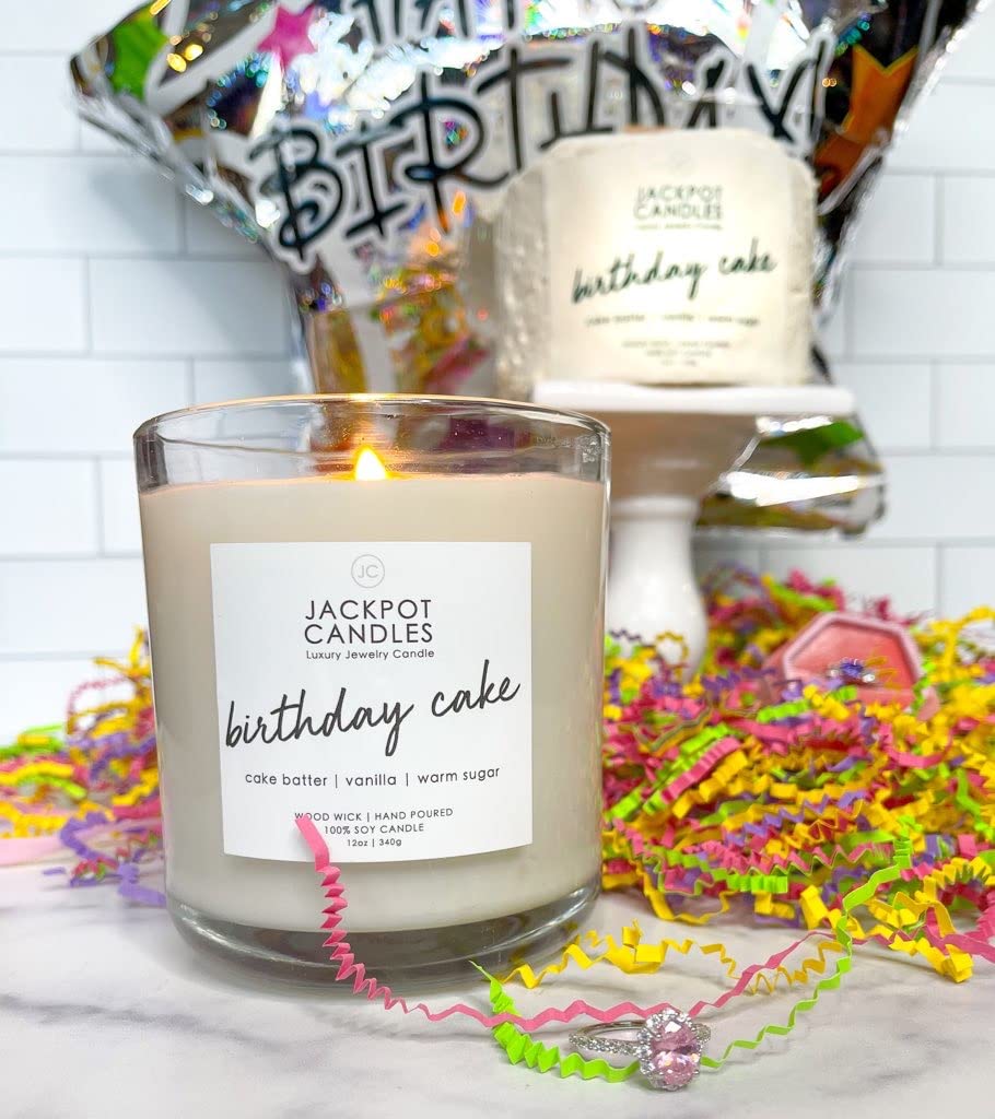 Jackpot Candles Birthday Cake Candle with Ring Inside (Surprise Jewelry Valued at $15 to $5,000) Ring Size 7