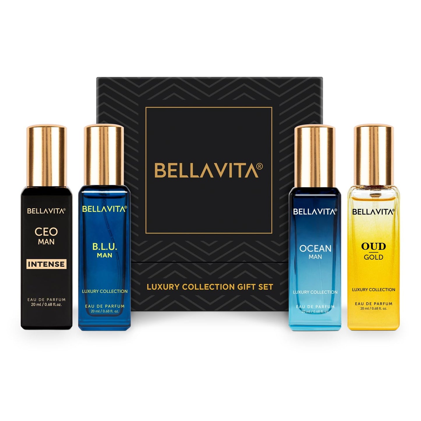 Perfume Set for Women and Men (4x0.68 fl. oz.) | Unisex | Includes: Skai, Fresh, White Oud, Honey Oud | Ideal for trials, gifting, or mix-and-match