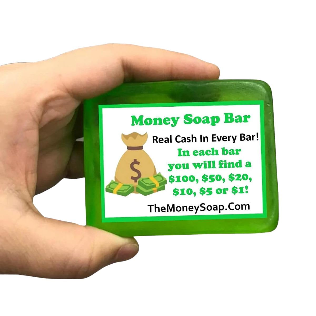 Set of 2 Jackpot Surprise Soap Handmade Fruity Pear Scented Soap Bar with Prize Inside, 5 oz, Square Shaped