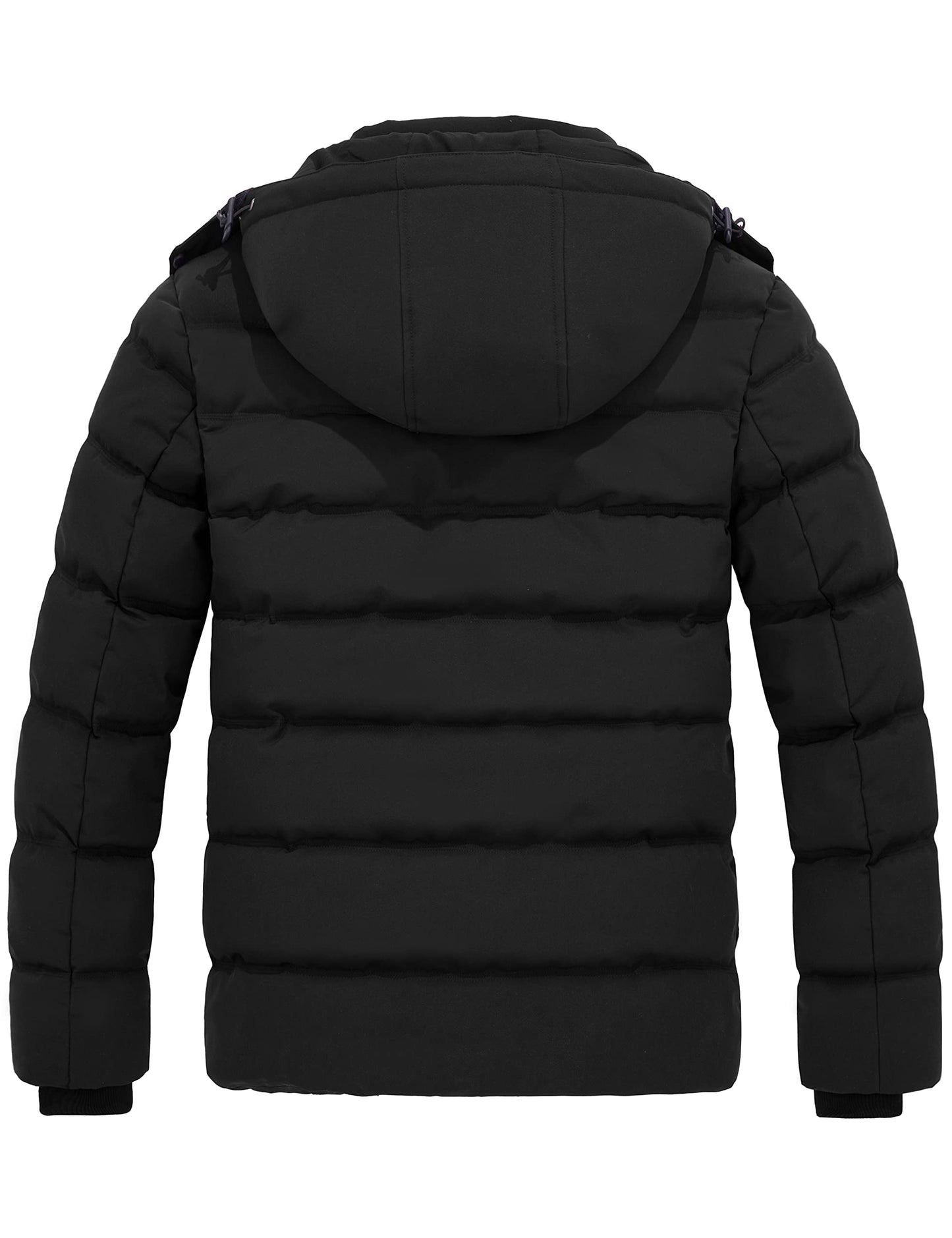 Wantdo Men's Hooded Winter Coat Warm Puffer Jacket Thicken Cotton Coat with Removable Hood