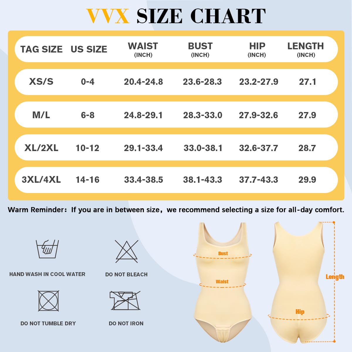 VVX Bodysuit for Women - Tummy Control Seamless Tops Compression Butt Lifting Shapewear Bodysuits