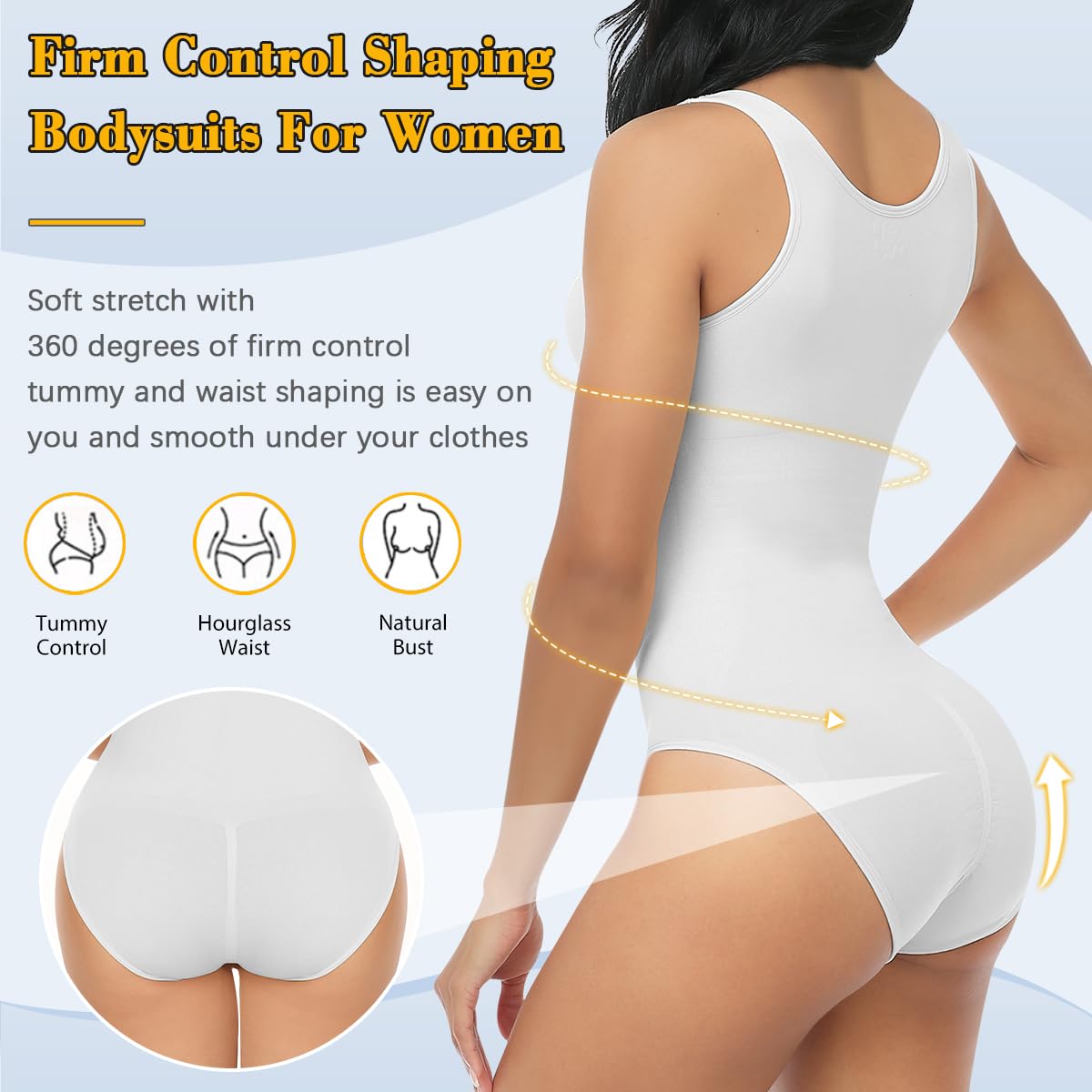 VVX Bodysuit for Women - Tummy Control Seamless Tops Compression Butt Lifting Shapewear Bodysuits