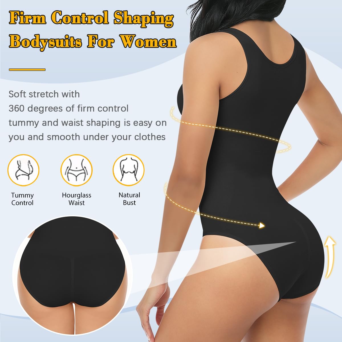VVX Bodysuit for Women - Tummy Control Seamless Tops Compression Butt Lifting Shapewear Bodysuits