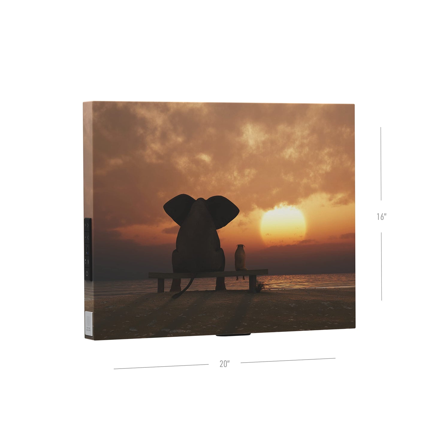 Sound Gallery Canvas Wall Art with Bluetooth Speakers for Modern Home Decor, 8 Sizes, 54 Designs for Living Room, Bedroom, Wireless Surround Sound, Abstract Painting, Beautiful Sunsets, 16x20 inch