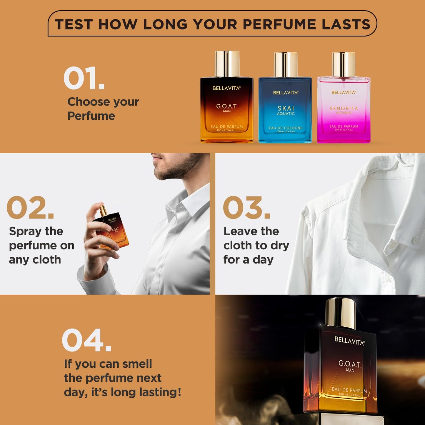 Perfume Set for Women and Men (4x0.68 fl. oz.) | Unisex | Includes: Skai, Fresh, White Oud, Honey Oud | Ideal for trials, gifting, or mix-and-match