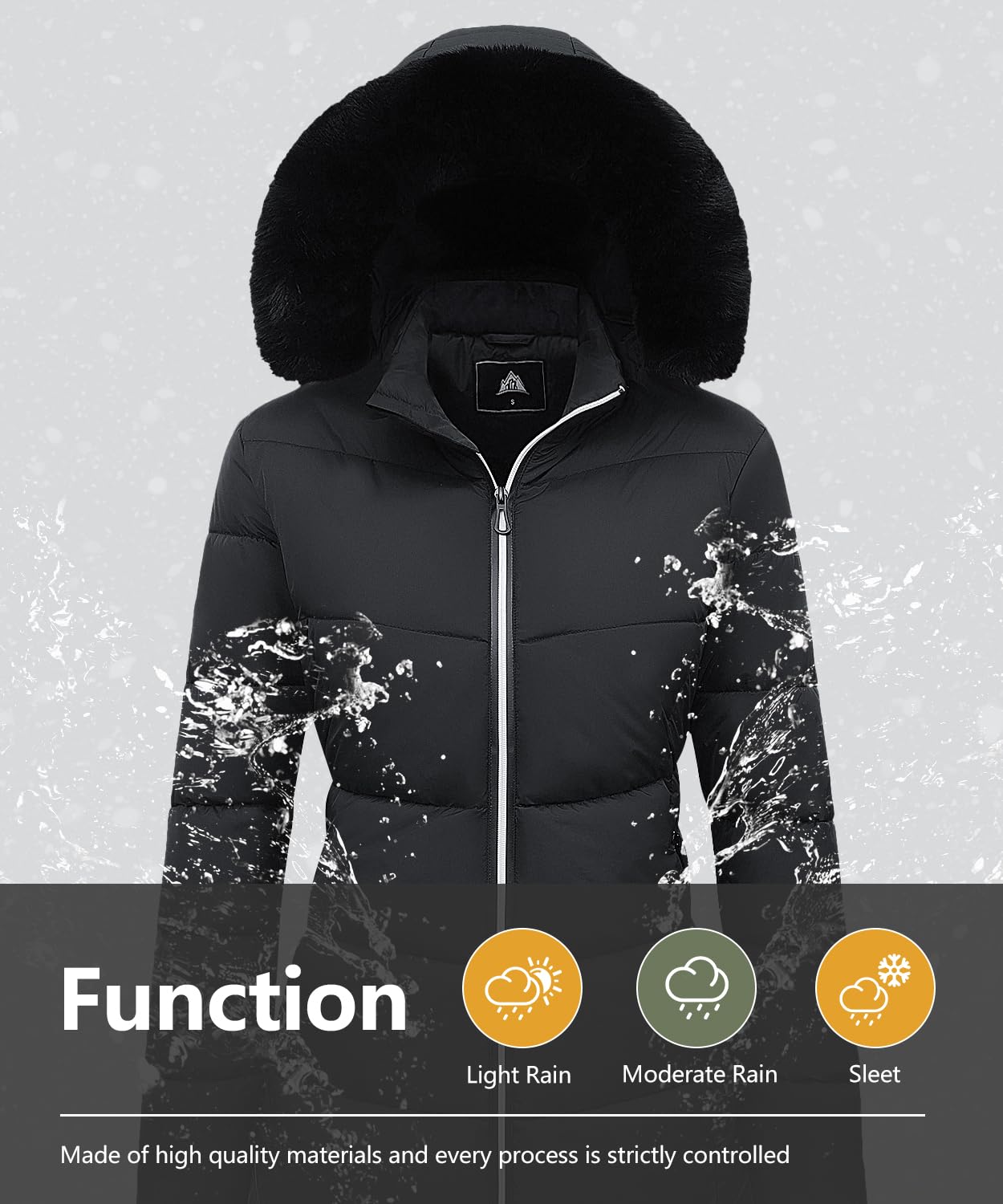 MOERDENG Women's Winter Windproof Warm Down Coats Waterproof Thicken Hooded fashions Puffer Jacket