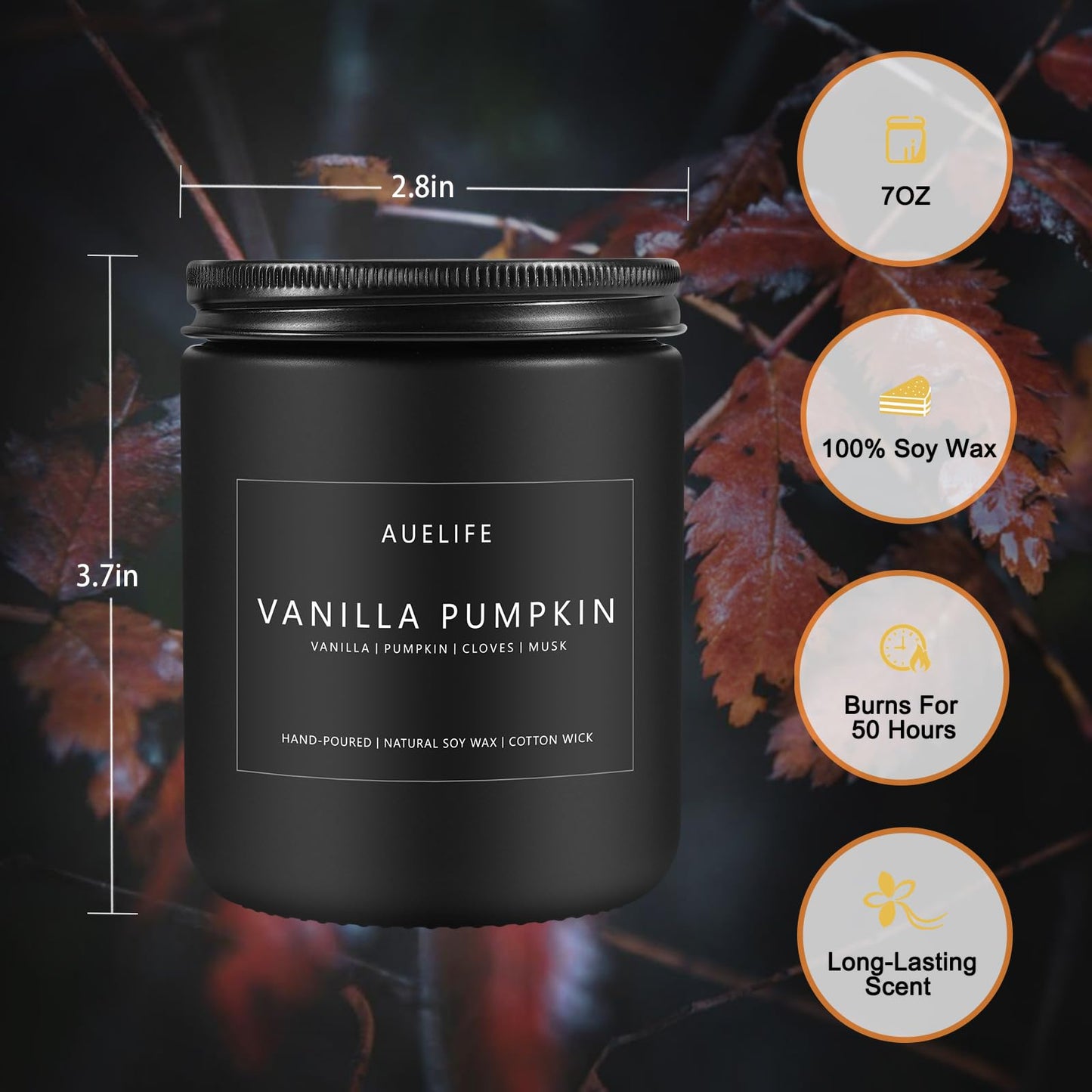 Scented Candles Set | Men Candle Set, Scented Candles for Home, Gifts for Men - 4 Pack Men Candle Gifts Soy Candles Scents of Lavender/Leather/Oak/Smoke & Vanilla