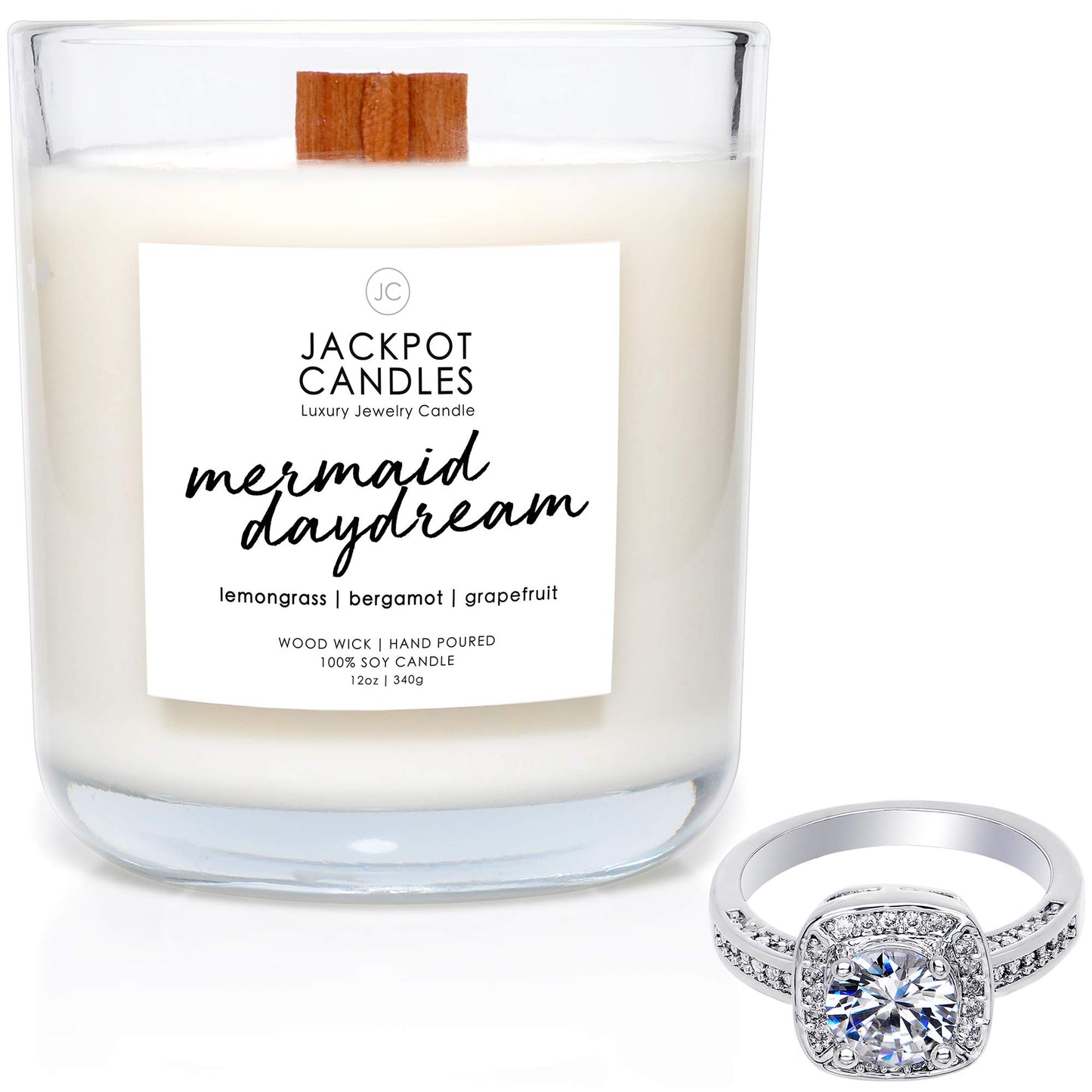 Jackpot Candles Birthday Cake Candle with Ring Inside (Surprise Jewelry Valued at $15 to $5,000) Ring Size 7