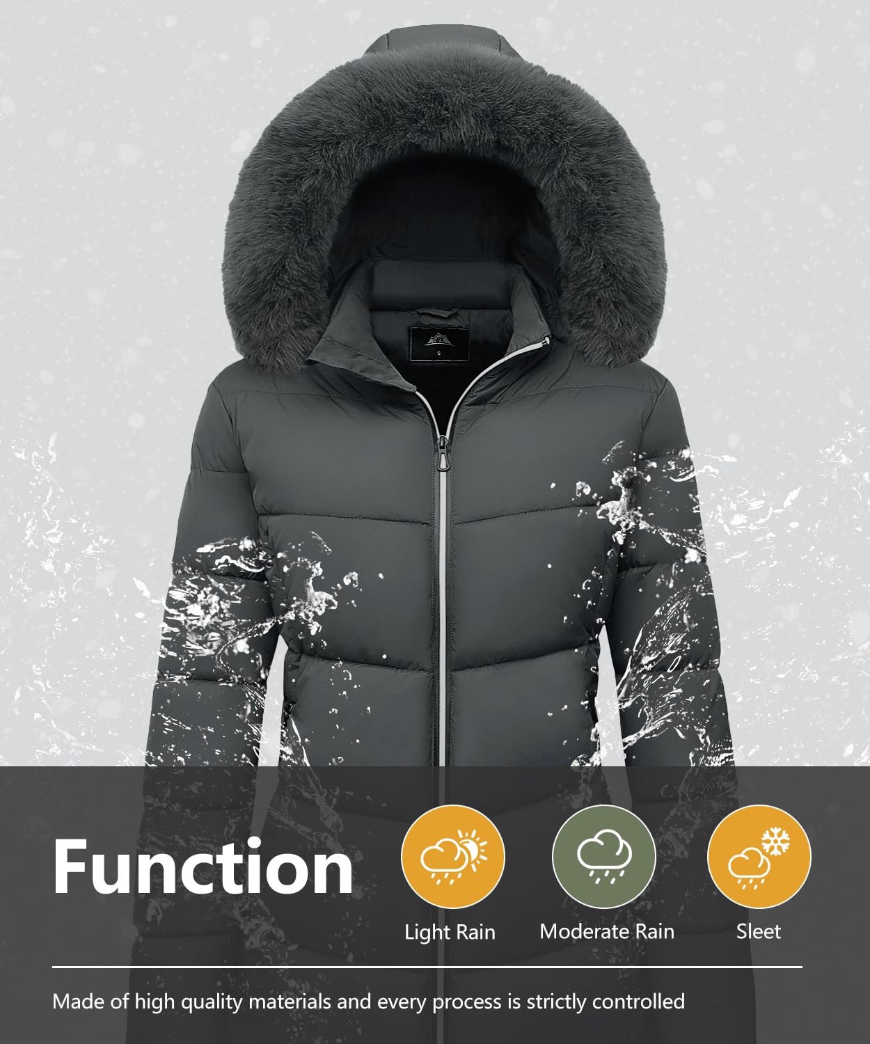 MOERDENG Women's Winter Windproof Warm Down Coats Waterproof Thicken Hooded fashions Puffer Jacket
