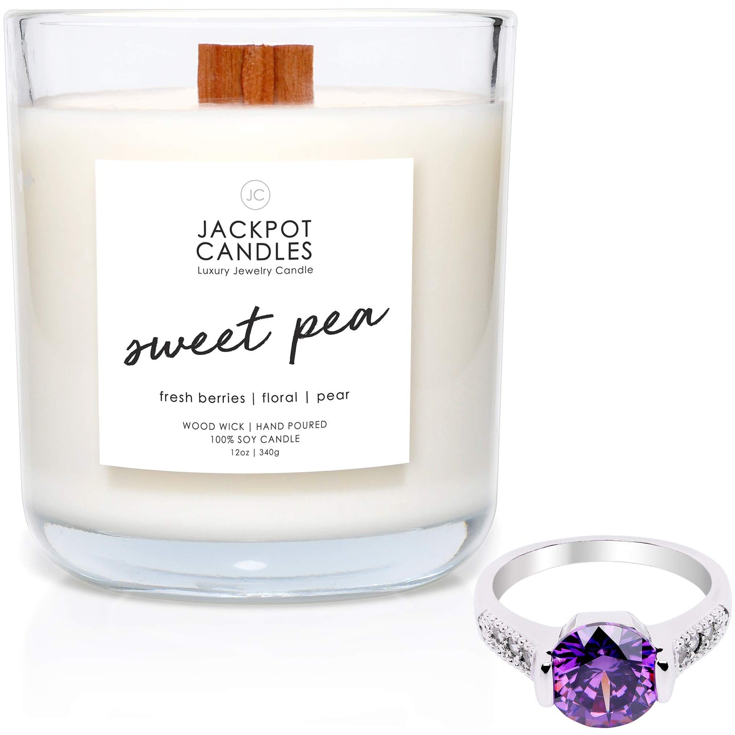 Jackpot Candles Birthday Cake Candle with Ring Inside (Surprise Jewelry Valued at $15 to $5,000) Ring Size 7