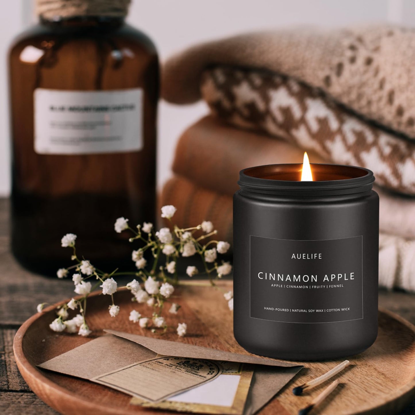Scented Candles Set | Men Candle Set, Scented Candles for Home, Gifts for Men - 4 Pack Men Candle Gifts Soy Candles Scents of Lavender/Leather/Oak/Smoke & Vanilla
