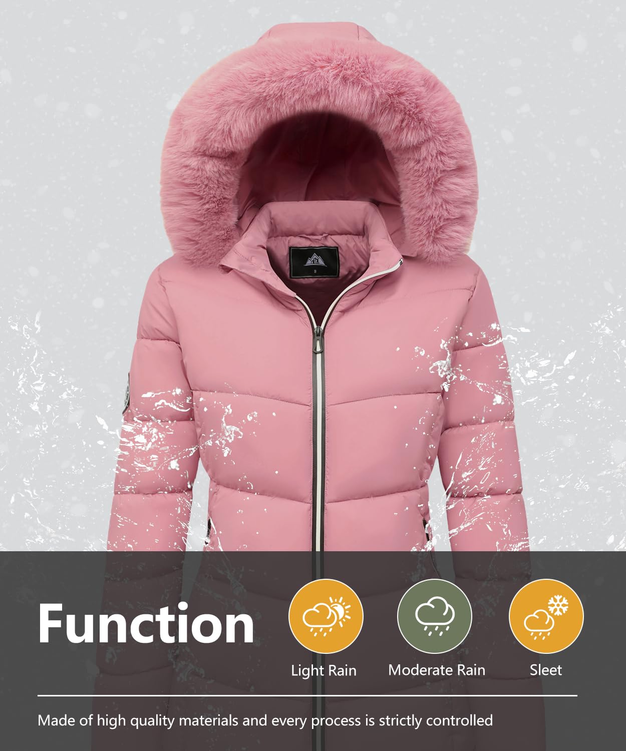 MOERDENG Women's Winter Windproof Warm Down Coats Waterproof Thicken Hooded fashions Puffer Jacket