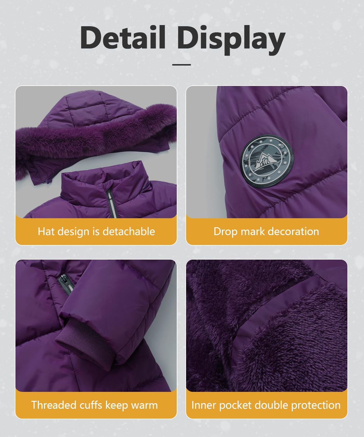 MOERDENG Women's Winter Windproof Warm Down Coats Waterproof Thicken Hooded fashions Puffer Jacket