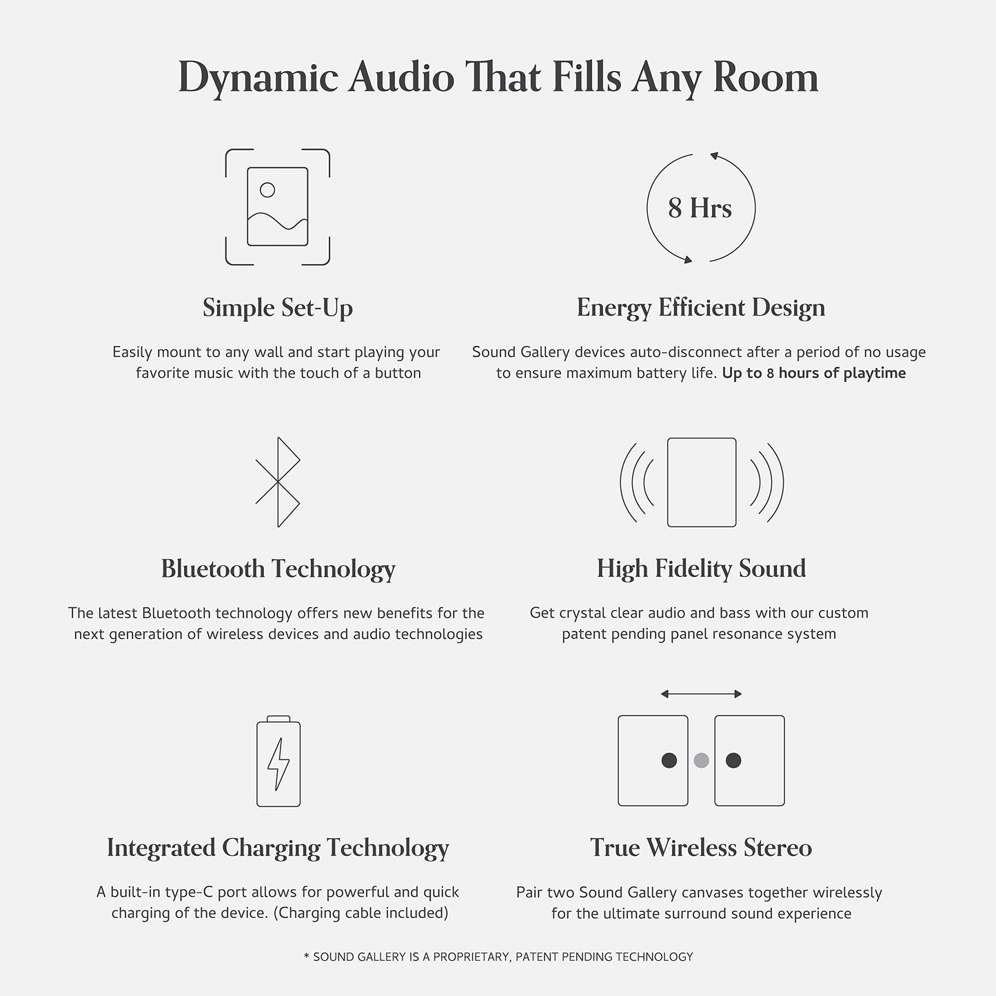 Sound Gallery Canvas Wall Art with Bluetooth Speakers for Modern Home Decor, 8 Sizes, 54 Designs for Living Room, Bedroom, Wireless Surround Sound, Abstract Painting, Beautiful Sunsets, 16x20 inch