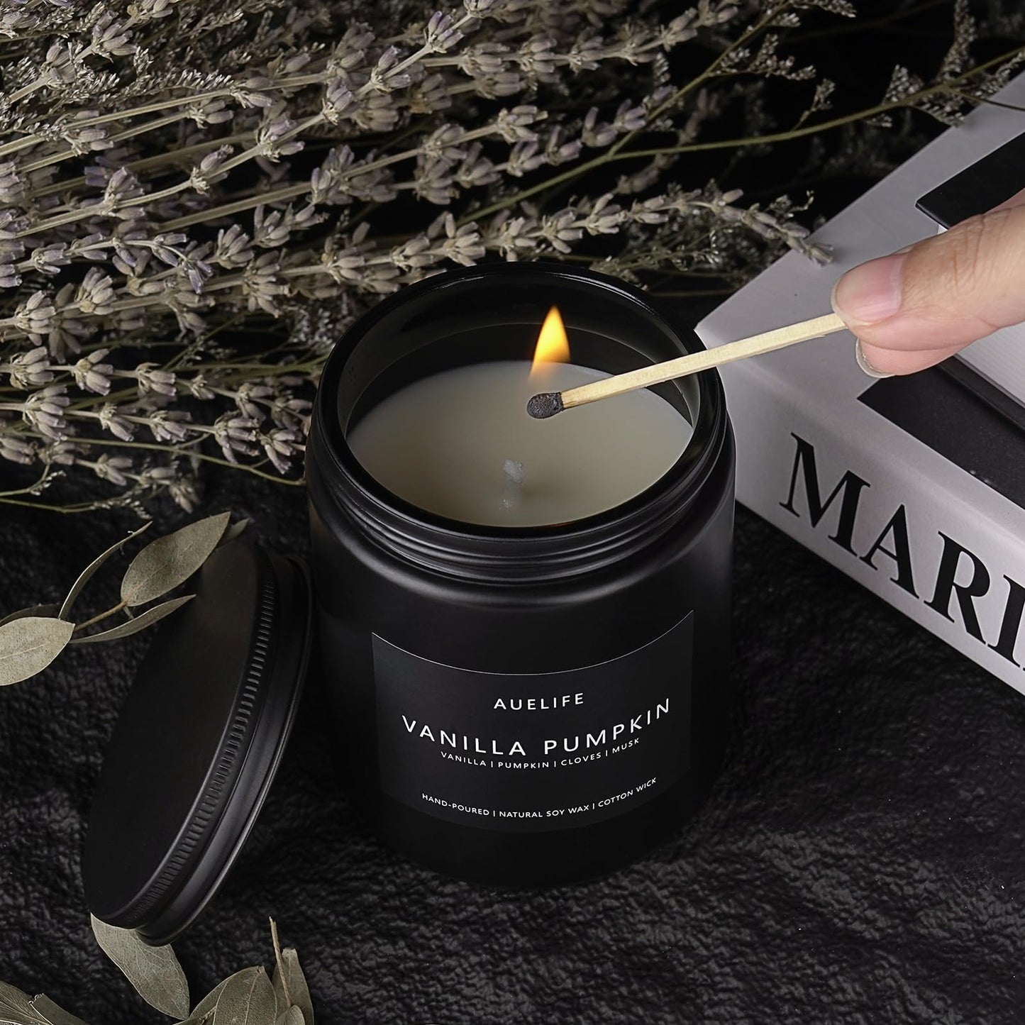 Scented Candles Set | Men Candle Set, Scented Candles for Home, Gifts for Men - 4 Pack Men Candle Gifts Soy Candles Scents of Lavender/Leather/Oak/Smoke & Vanilla