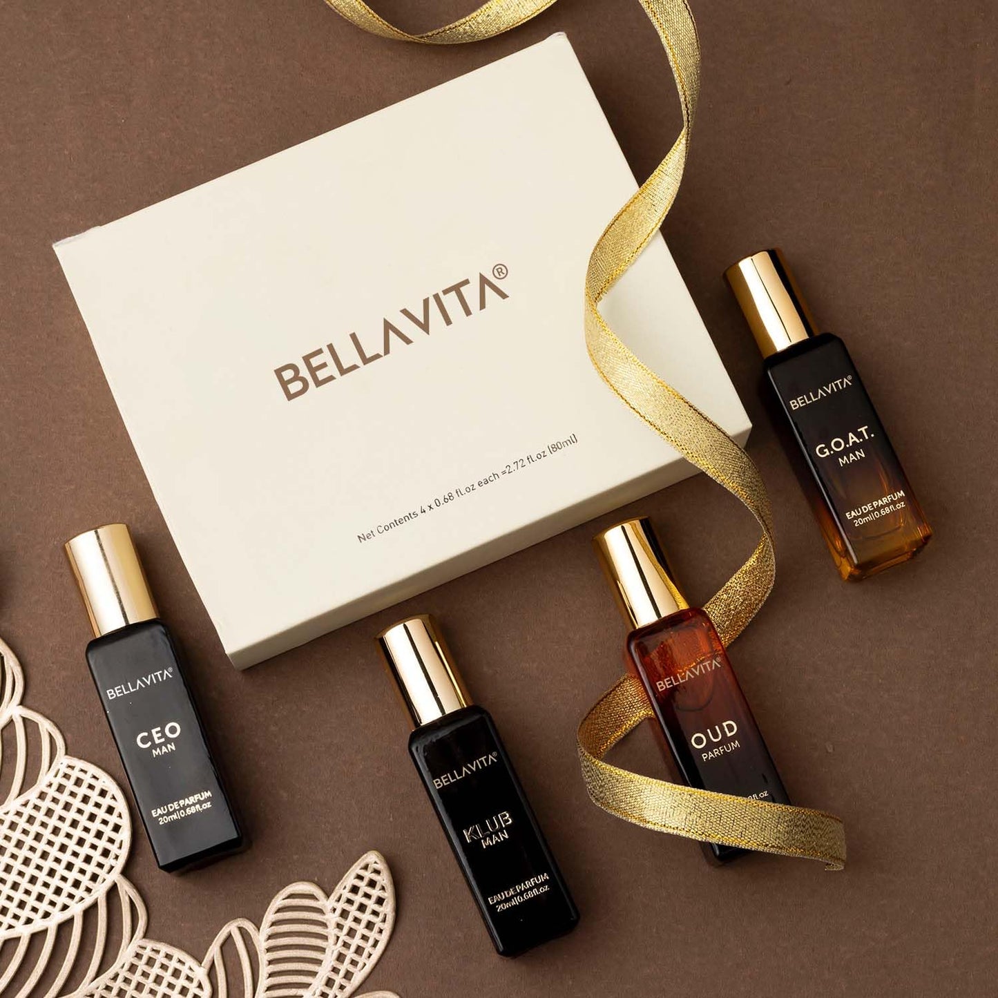 Perfume Set for Women and Men (4x0.68 fl. oz.) | Unisex | Includes: Skai, Fresh, White Oud, Honey Oud | Ideal for trials, gifting, or mix-and-match