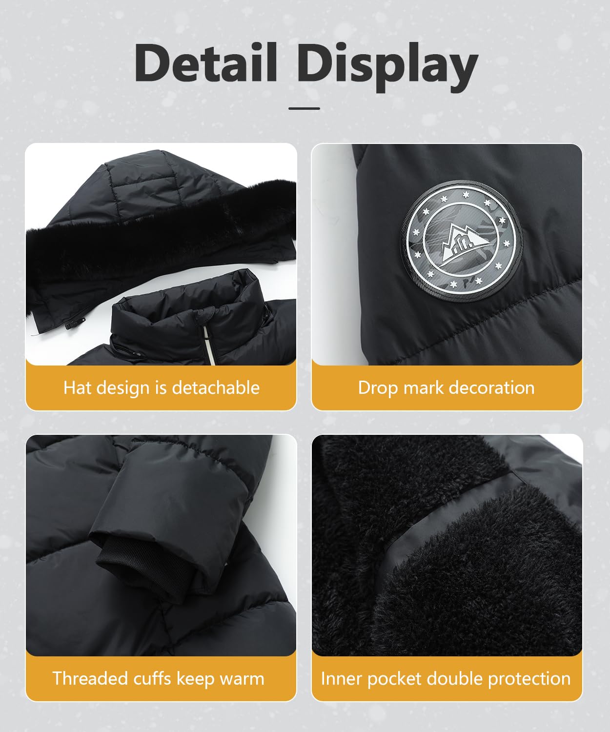 MOERDENG Women's Winter Windproof Warm Down Coats Waterproof Thicken Hooded fashions Puffer Jacket