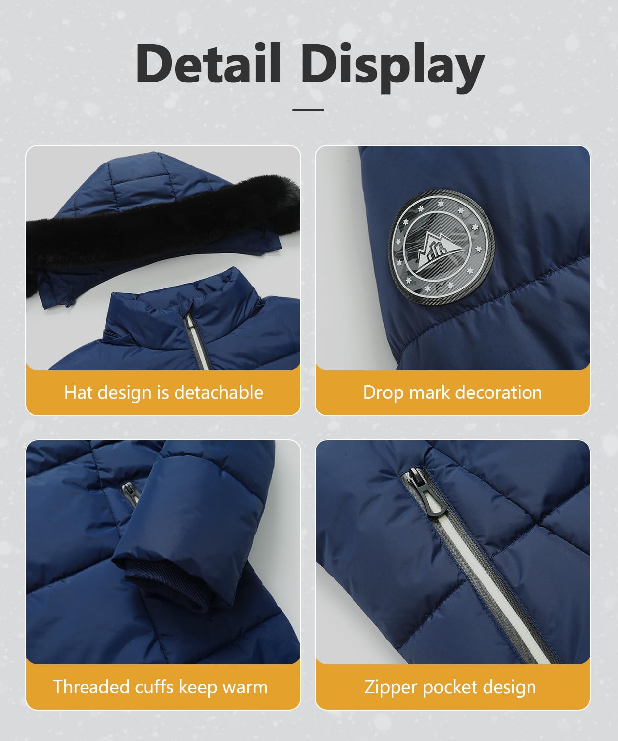 MOERDENG Women's Winter Windproof Warm Down Coats Waterproof Thicken Hooded fashions Puffer Jacket