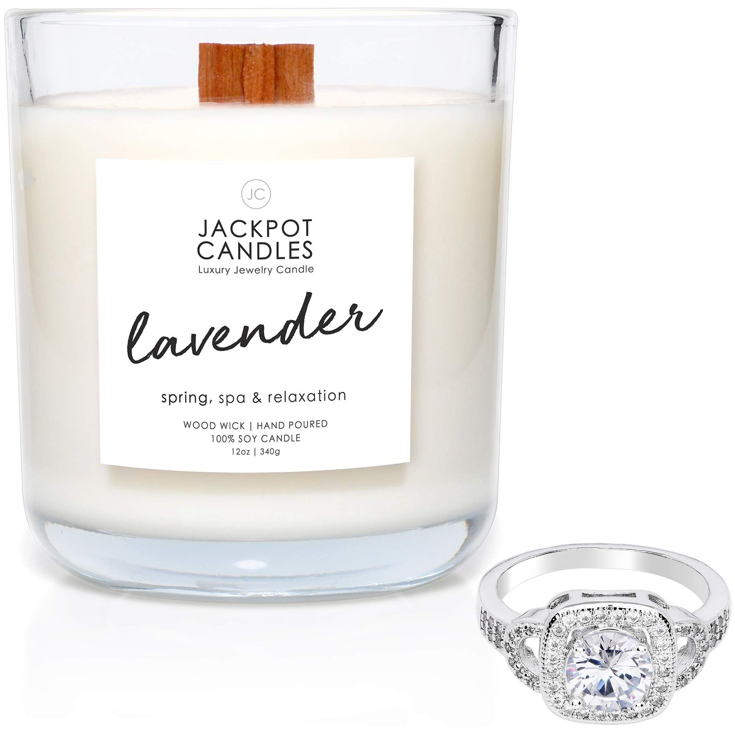 Jackpot Candles Birthday Cake Candle with Ring Inside (Surprise Jewelry Valued at $15 to $5,000) Ring Size 7