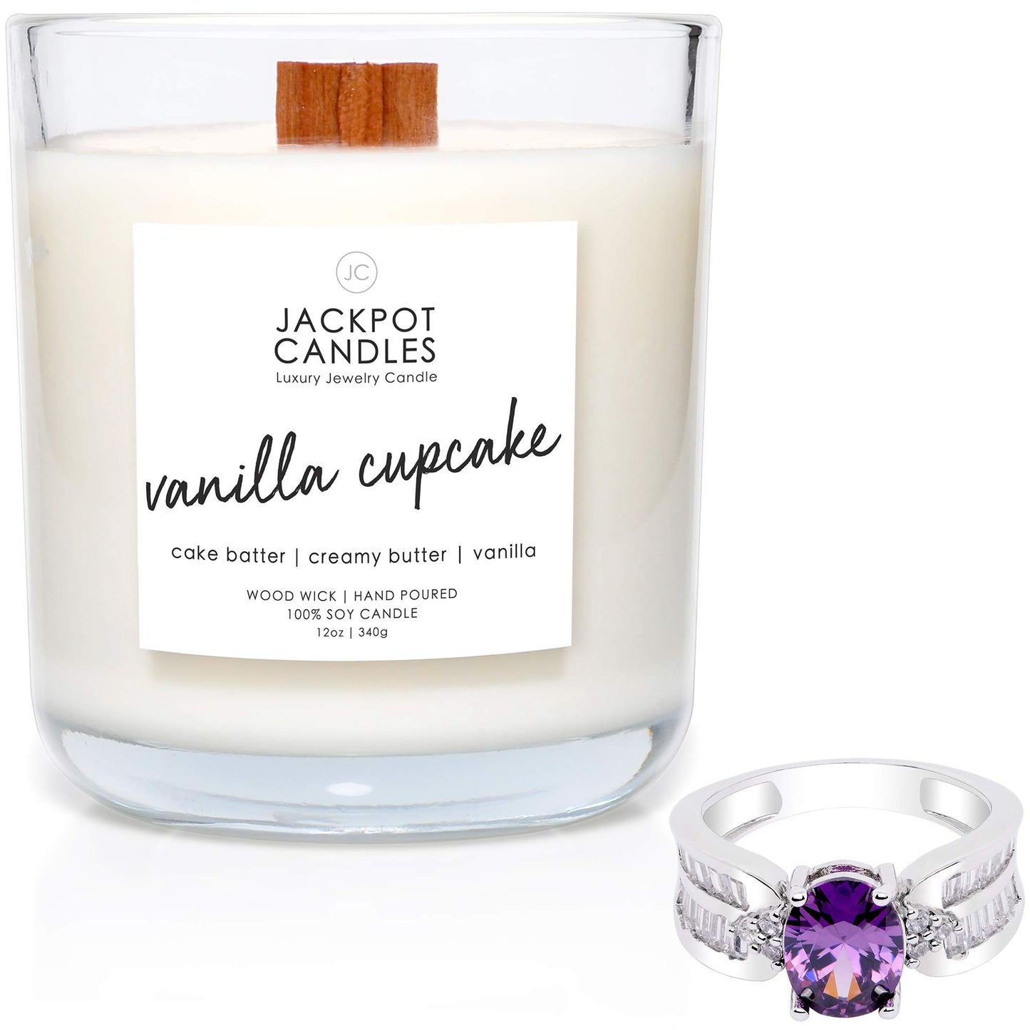Jackpot Candles Birthday Cake Candle with Ring Inside (Surprise Jewelry Valued at $15 to $5,000) Ring Size 7
