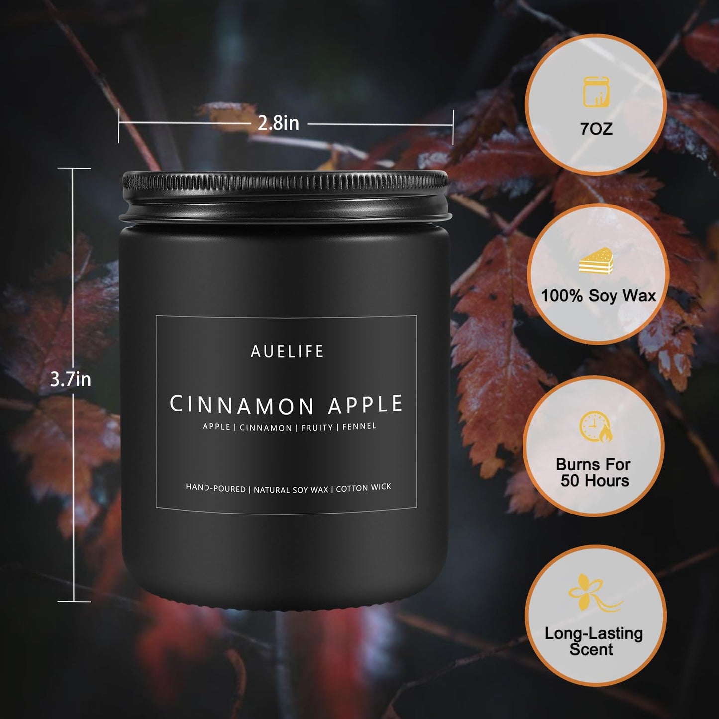 Scented Candles Set | Men Candle Set, Scented Candles for Home, Gifts for Men - 4 Pack Men Candle Gifts Soy Candles Scents of Lavender/Leather/Oak/Smoke & Vanilla