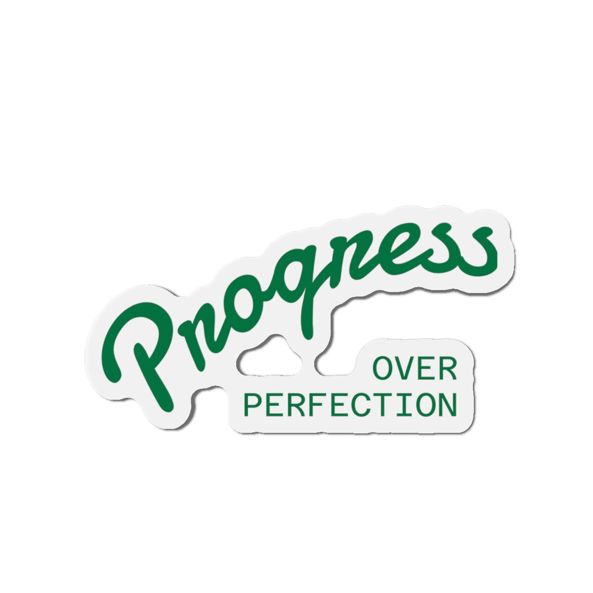 Progress Over Perfection Die-Cut Magnet, Inspirational Home Decor, Motivation Gift, Office Reminder, Fun Refrigerator Magnet