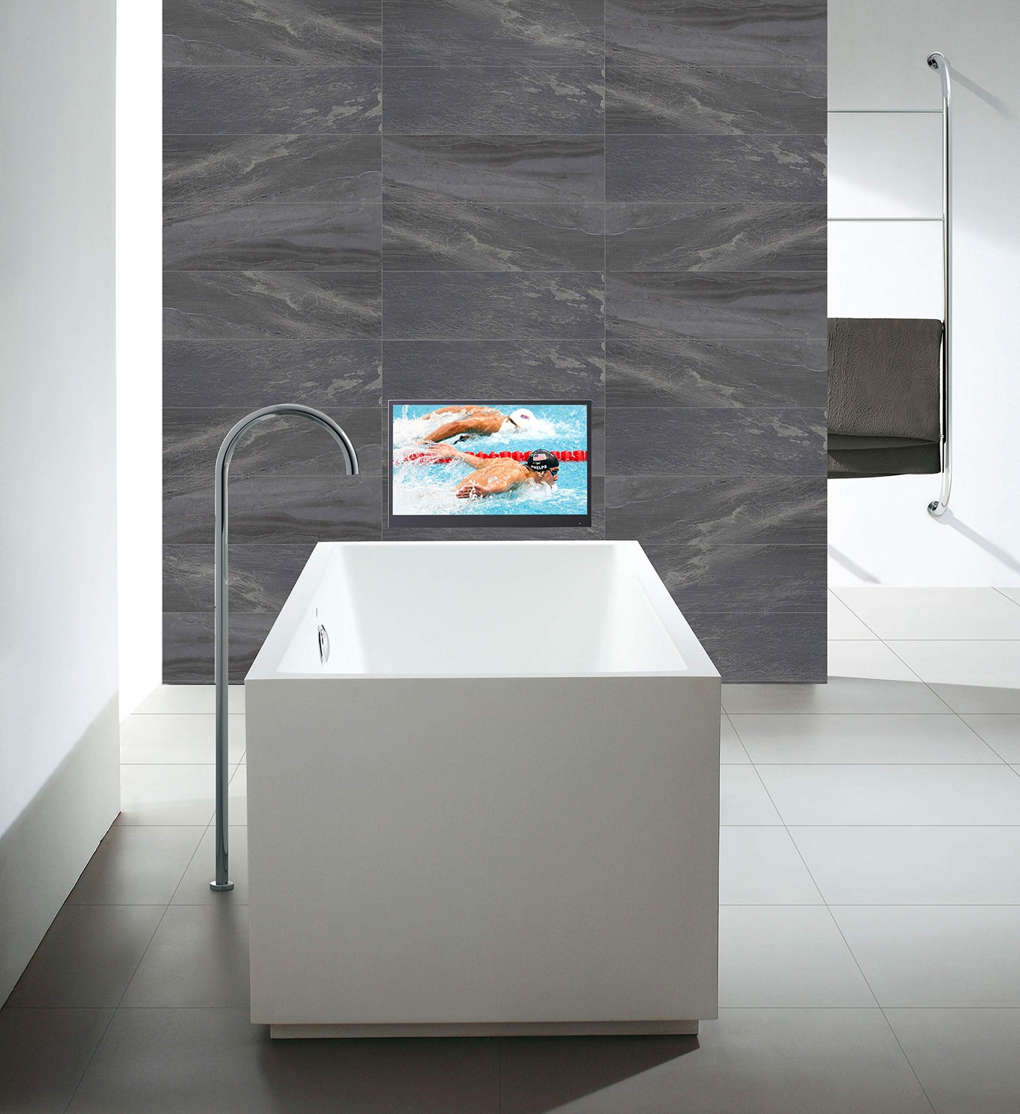 Soulaca 22 inches Smart Mirror TV Screen Waterproof Bathroom Shower Television Integrated WiFi Bluetooth 1080P ATSC Tuner 2024 New Model