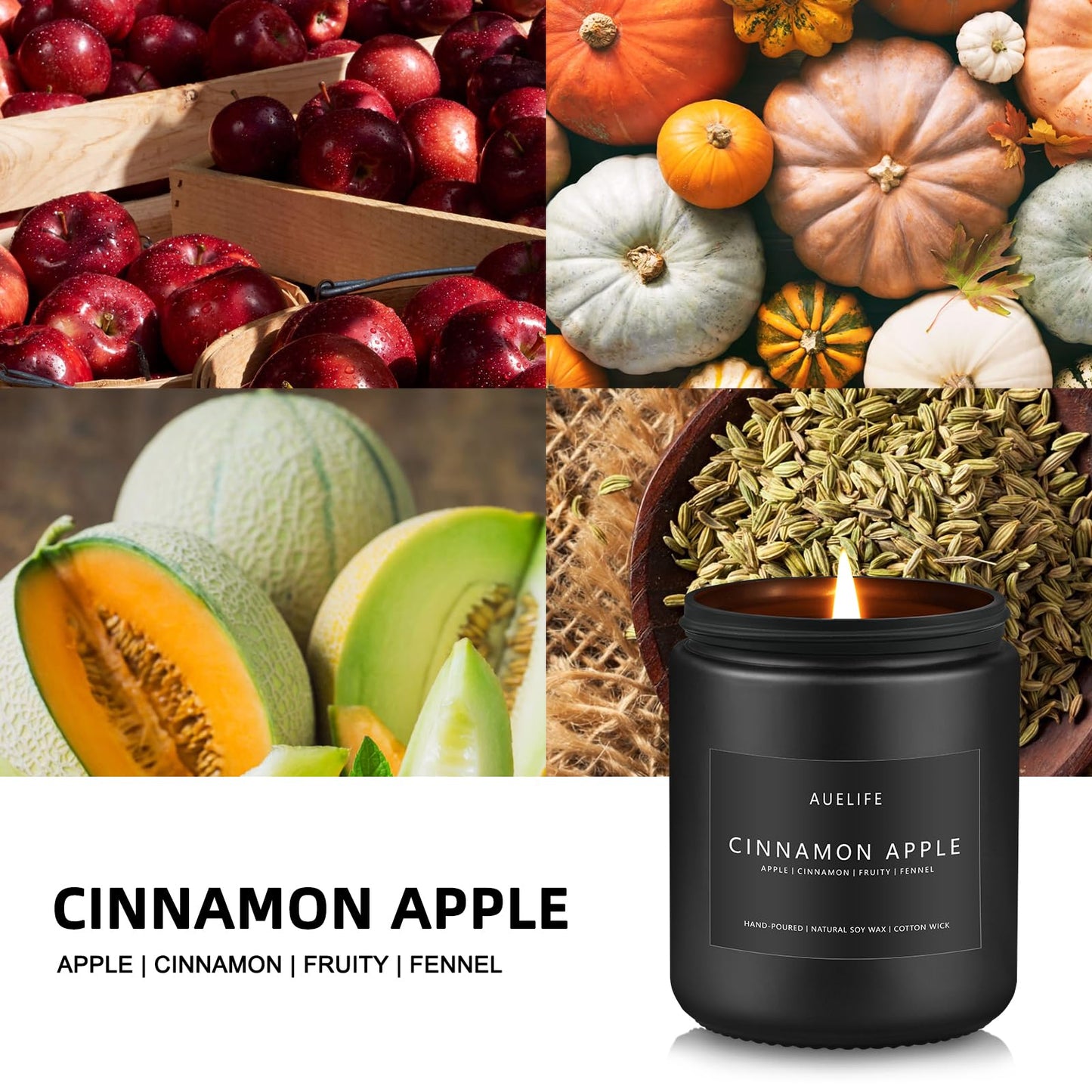 Scented Candles Set | Men Candle Set, Scented Candles for Home, Gifts for Men - 4 Pack Men Candle Gifts Soy Candles Scents of Lavender/Leather/Oak/Smoke & Vanilla