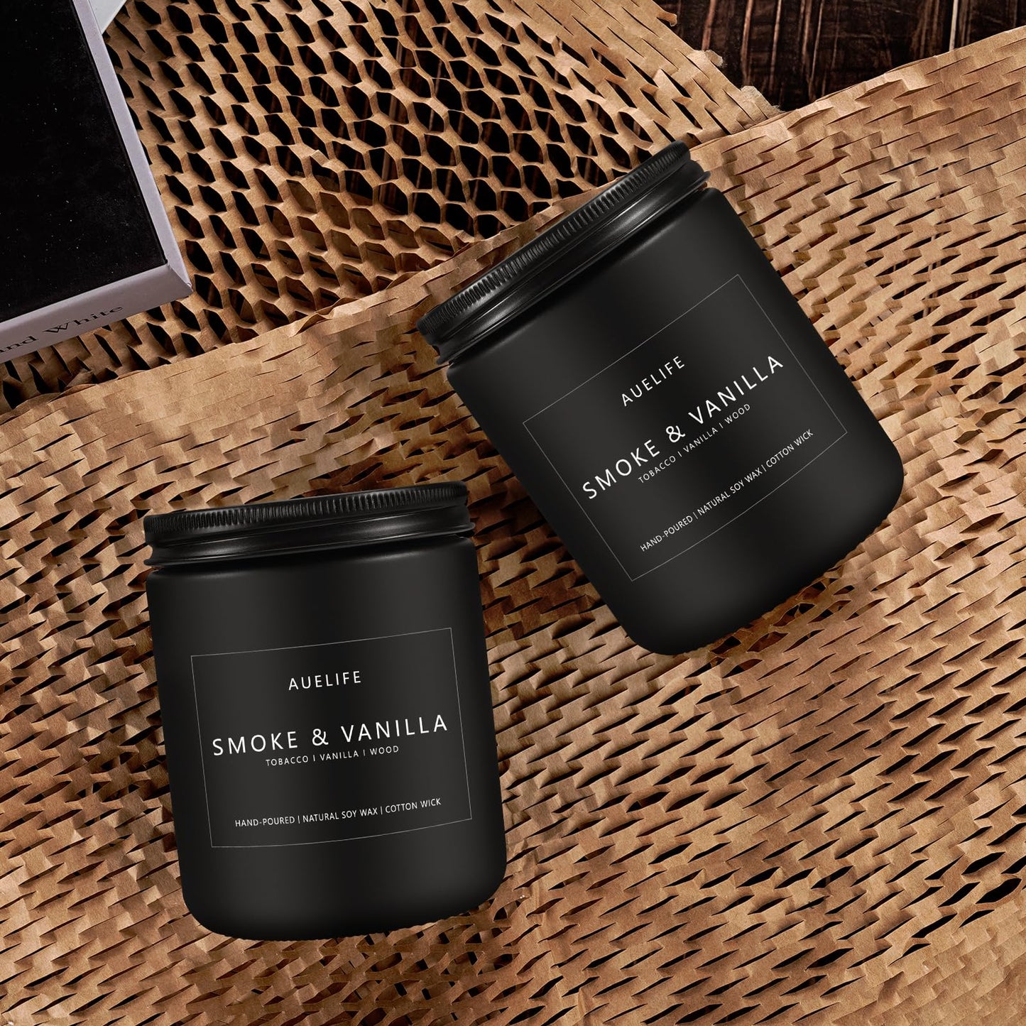Scented Candles Set | Men Candle Set, Scented Candles for Home, Gifts for Men - 4 Pack Men Candle Gifts Soy Candles Scents of Lavender/Leather/Oak/Smoke & Vanilla