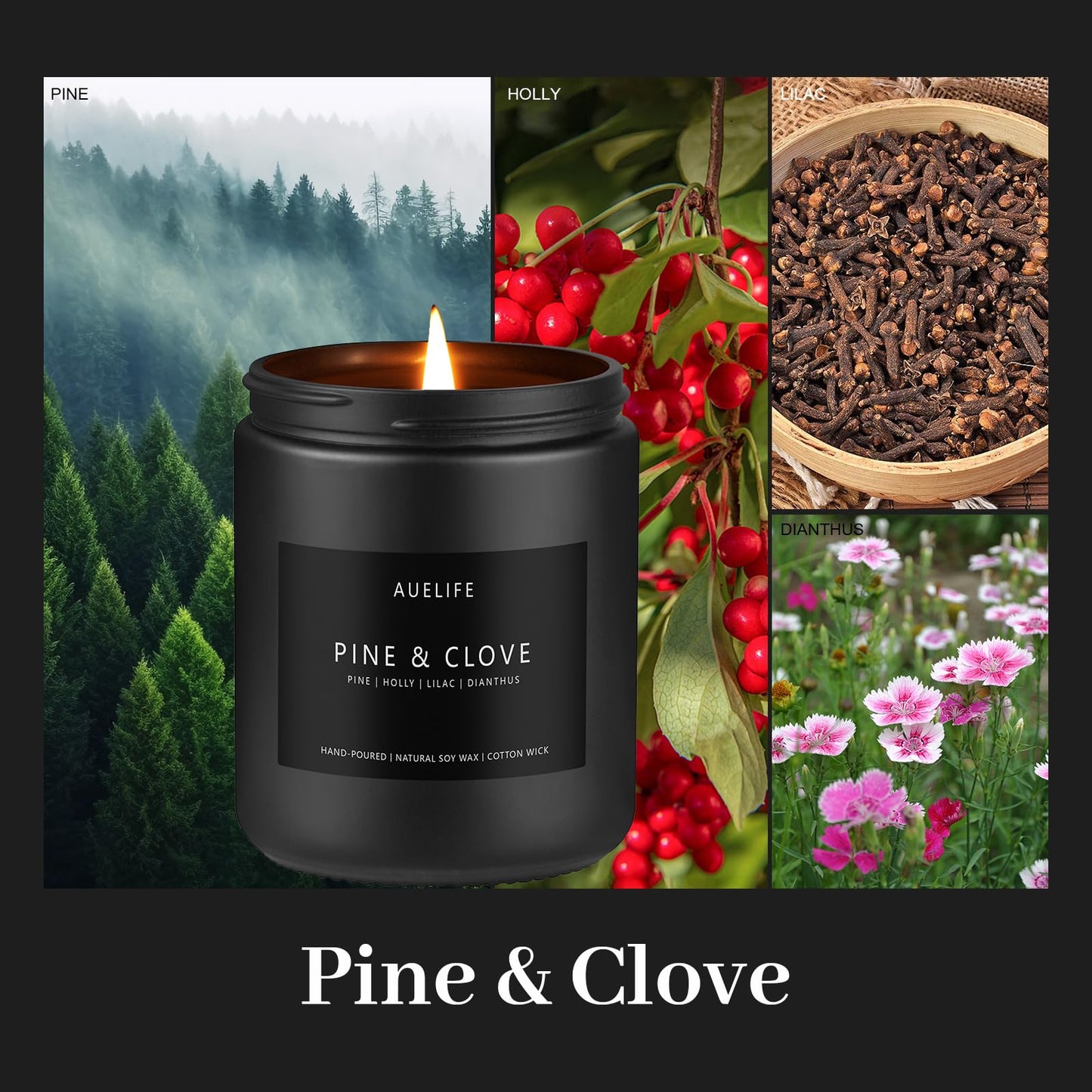 Scented Candles Set | Men Candle Set, Scented Candles for Home, Gifts for Men - 4 Pack Men Candle Gifts Soy Candles Scents of Lavender/Leather/Oak/Smoke & Vanilla