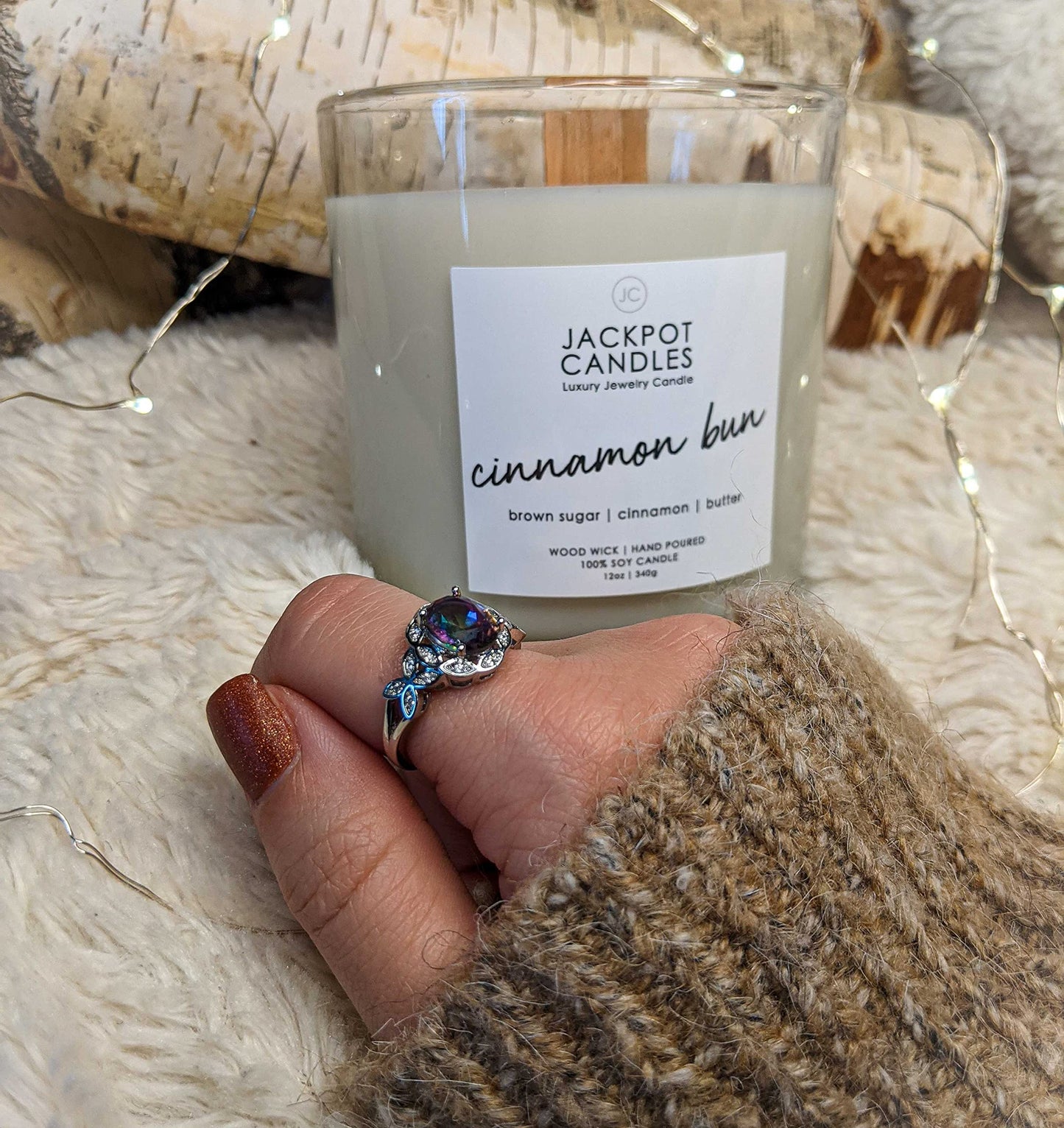 Jackpot Candles Birthday Cake Candle with Ring Inside (Surprise Jewelry Valued at $15 to $5,000) Ring Size 7