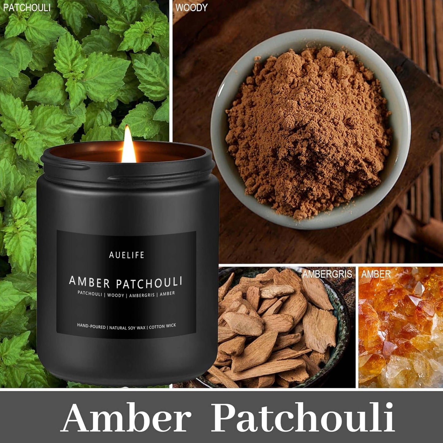 Scented Candles Set | Men Candle Set, Scented Candles for Home, Gifts for Men - 4 Pack Men Candle Gifts Soy Candles Scents of Lavender/Leather/Oak/Smoke & Vanilla