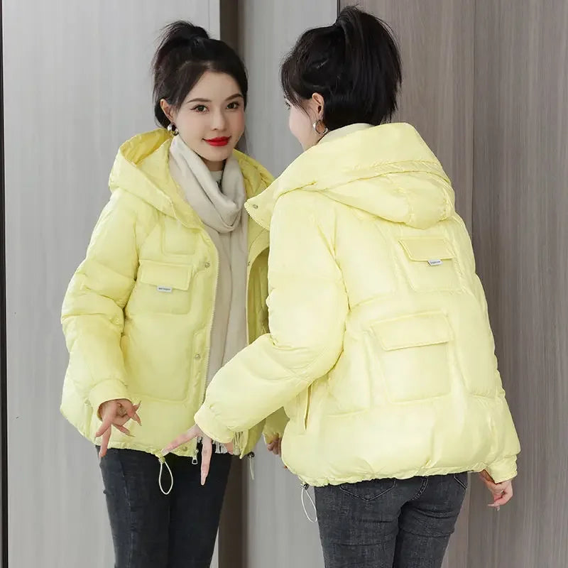 Coats New In Winter Puffer Hooded Coat For Women 2025 High Quality Parkas Demi-season Black Promotion Padding Woman Down Jacket