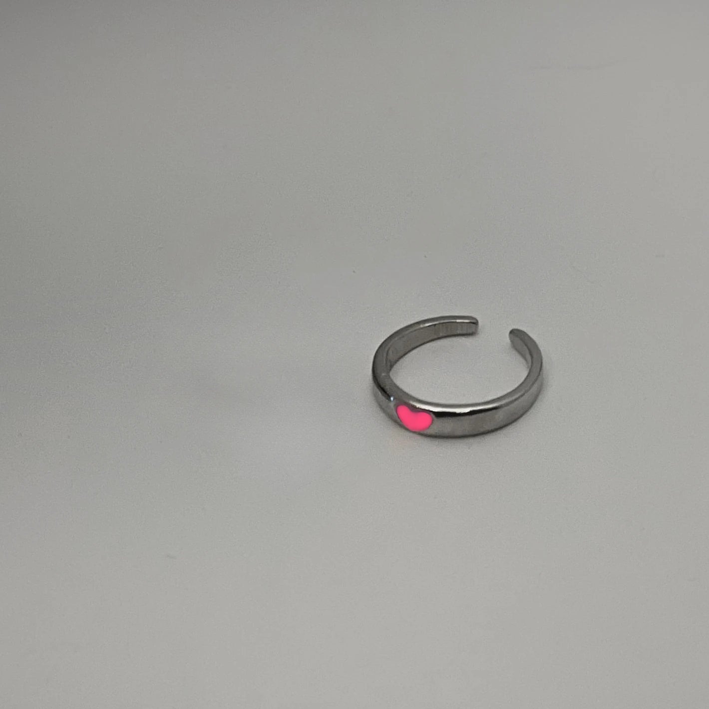 Blue Pink Luminous Ring For Couple Creative Love Heart Index Finger Ring Glowing In The Dark Rings Jewelry Valentine's Day Gift