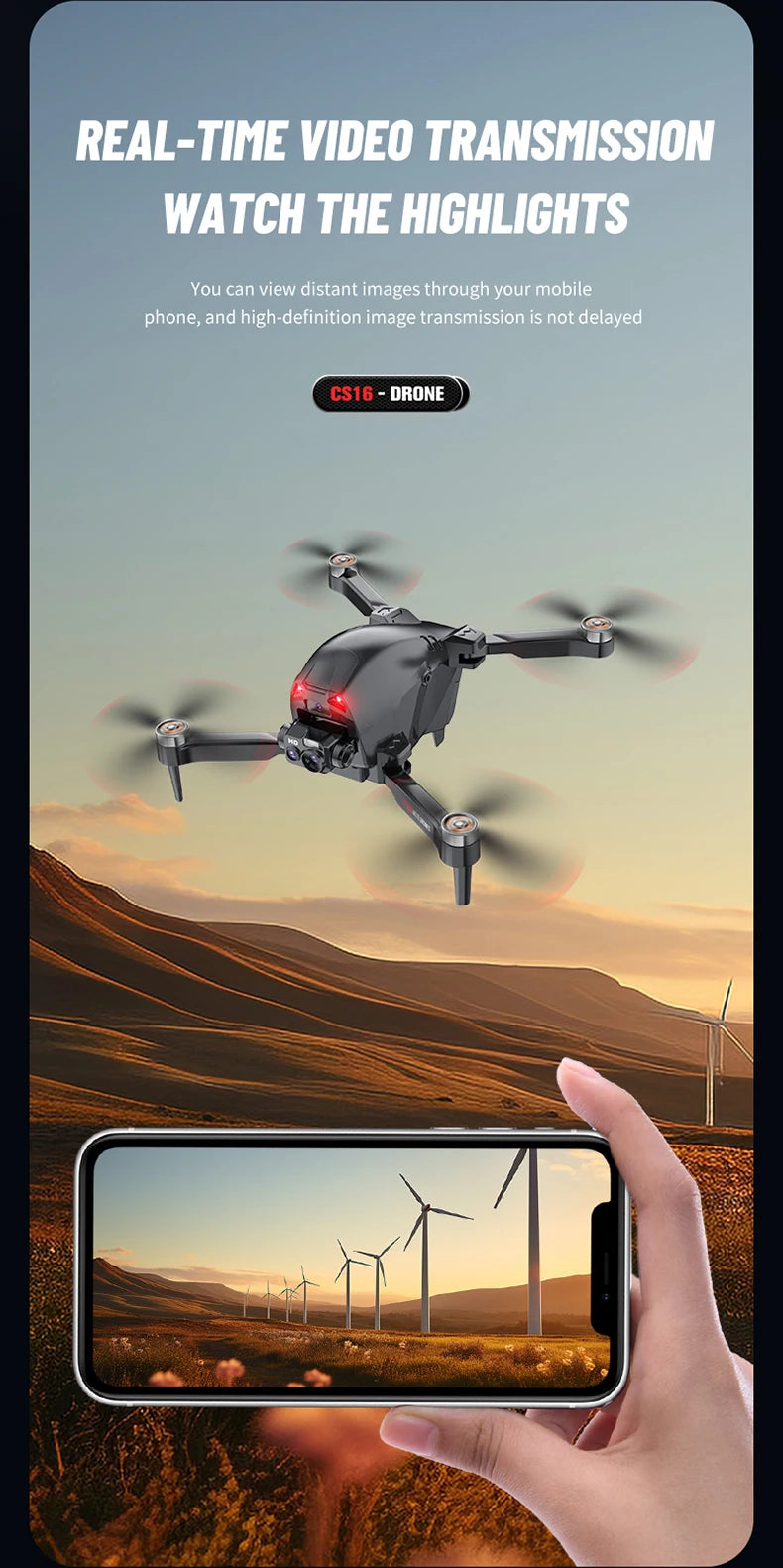 CS16 drone double camera, four sides to avoid obstacles, suitable for beginners Christmas, Thanksgiving, Halloween, gift toys