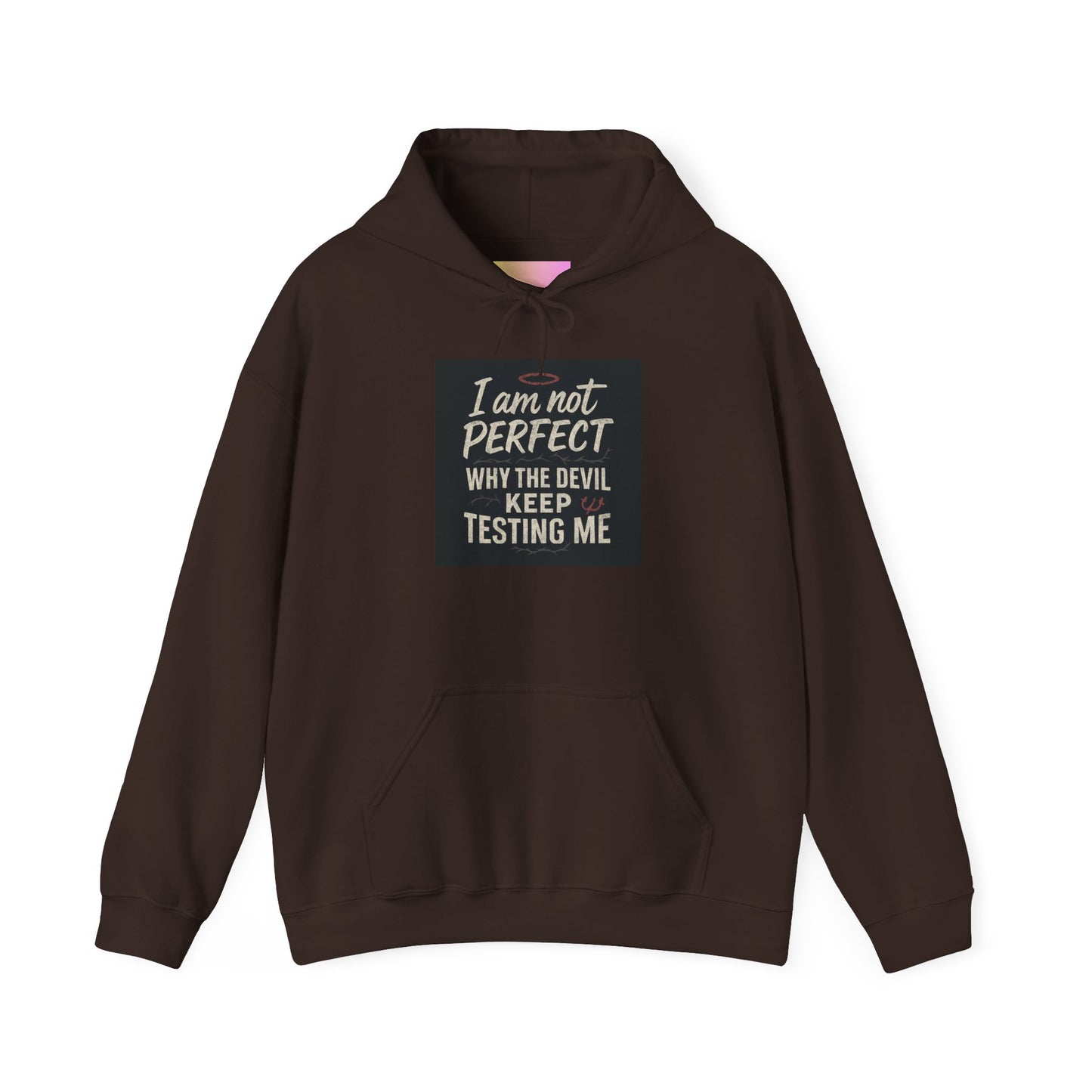 Humorous Hooded Sweatshirt - 'I am not PERFECT, why the devil keep testing me?' - Comfy Unisex Hoodie for Everyday Wear, Birthday [...]