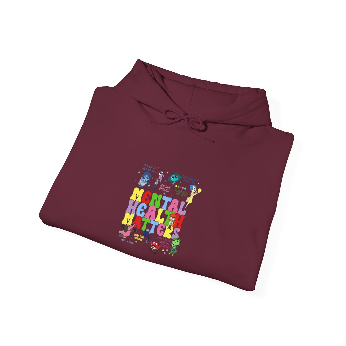 Mental Health Matters Hoodie — Colorful Awareness Pullover with Inspirational Back Quote